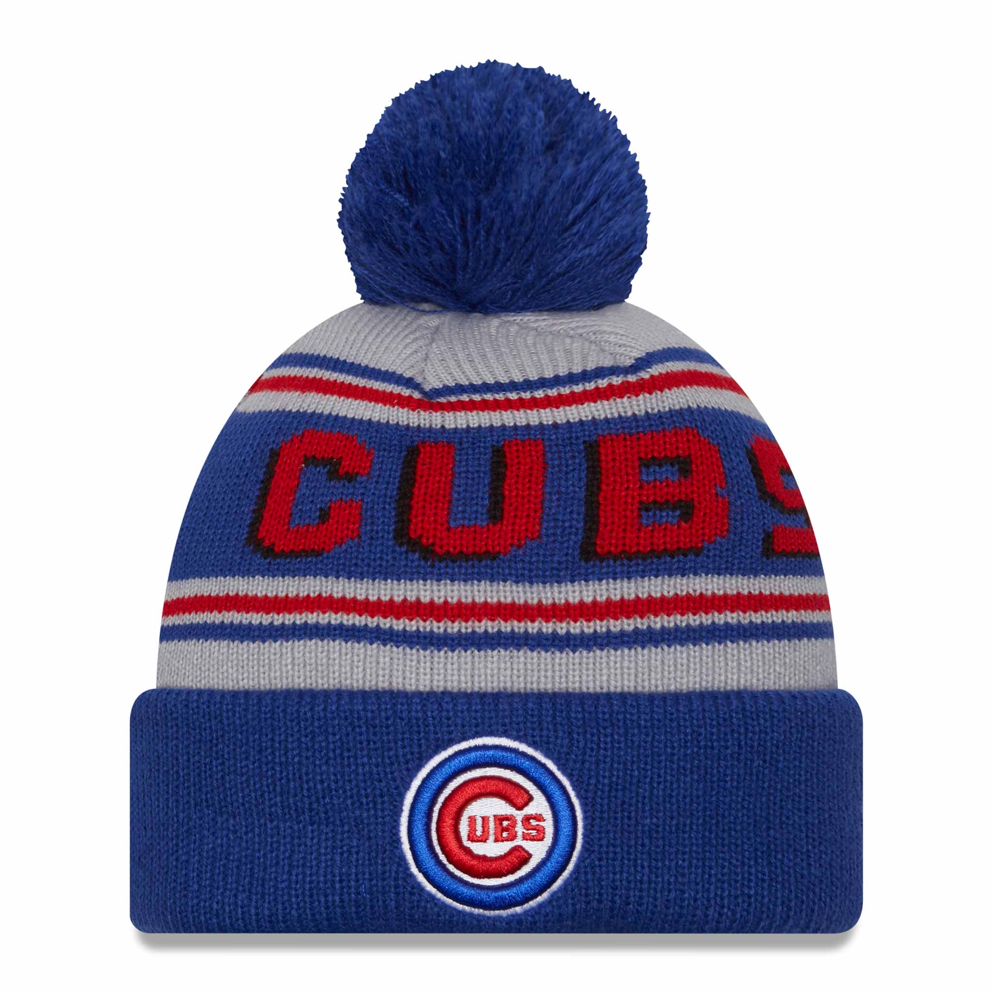Chicago Cubs Bullseye Knit Cap with Pom