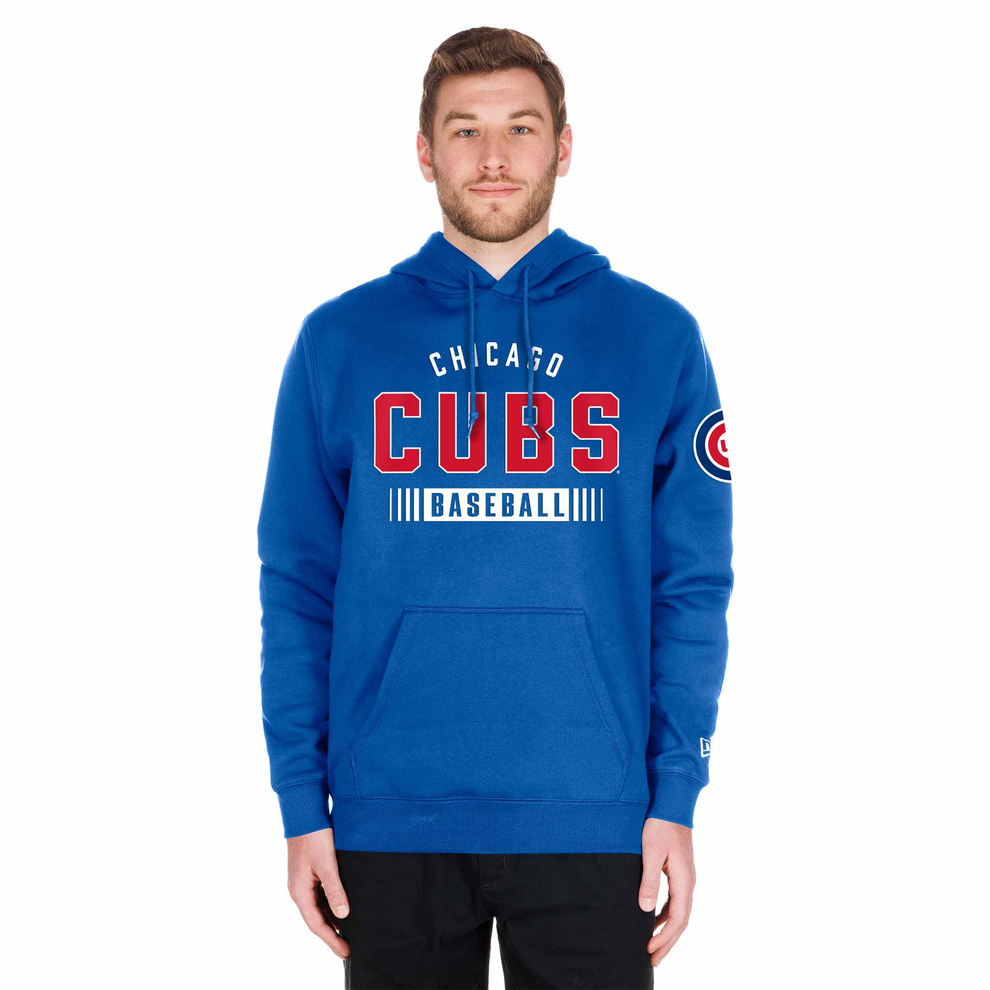 Chicago Cubs Bullseye Royal Baseball Hooded Sweatshirt - Image 3
