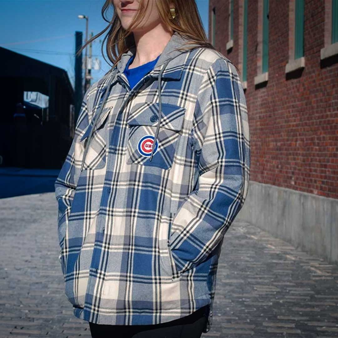 Chicago Cubs Fullback Plaid Hooded Jacket - Image 3