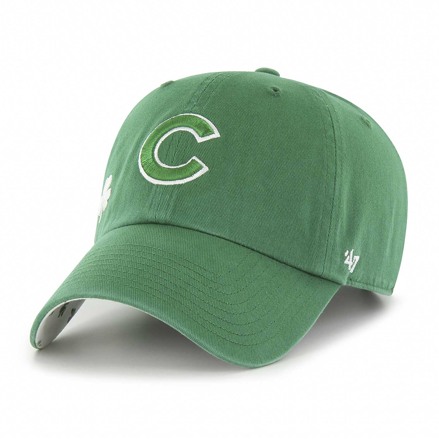 Chicago Cubs Green Shamrock Confetti Clean Up Adjustable Cap - Image 3