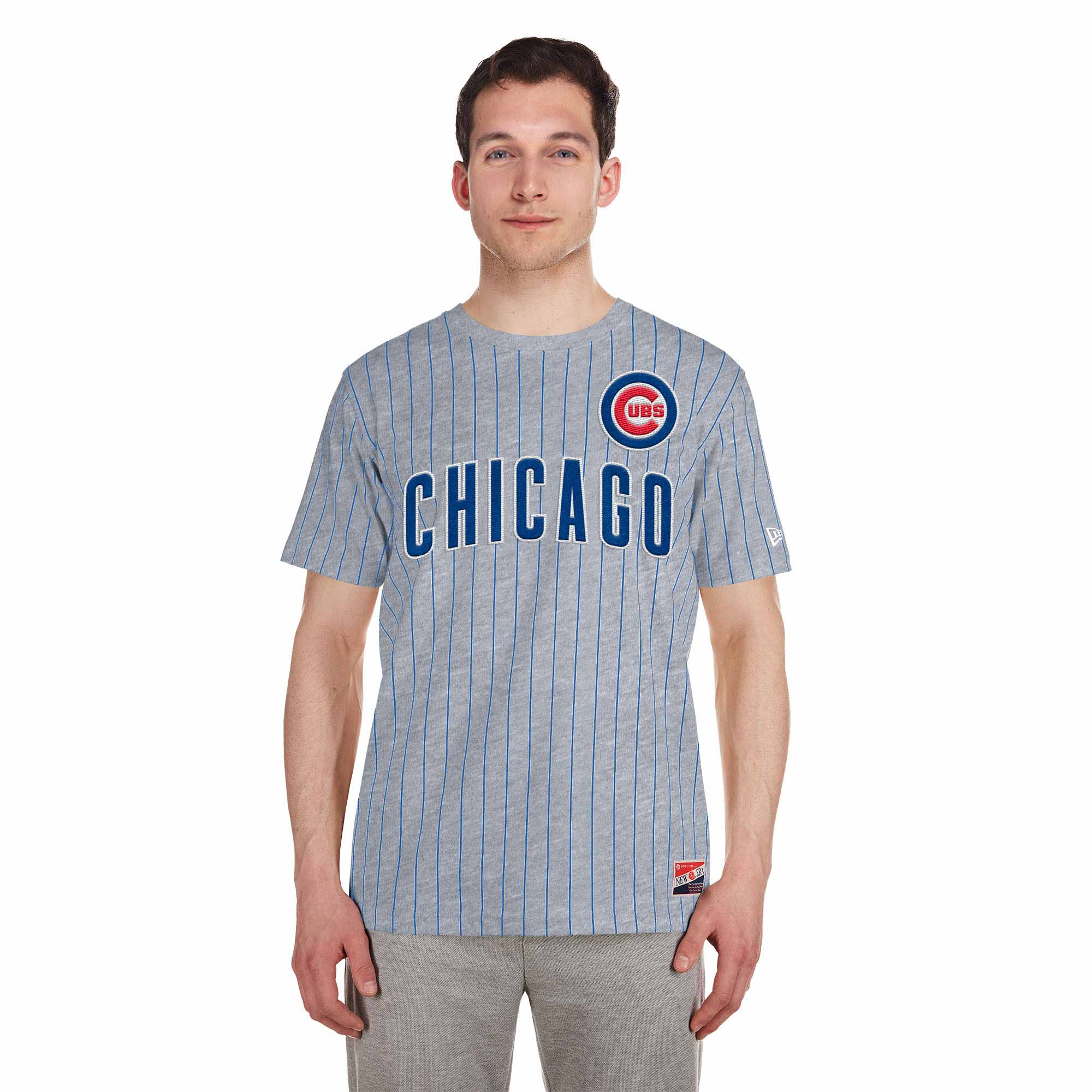 Chicago Cubs Grey Pintsripe T Shirt - Image 3