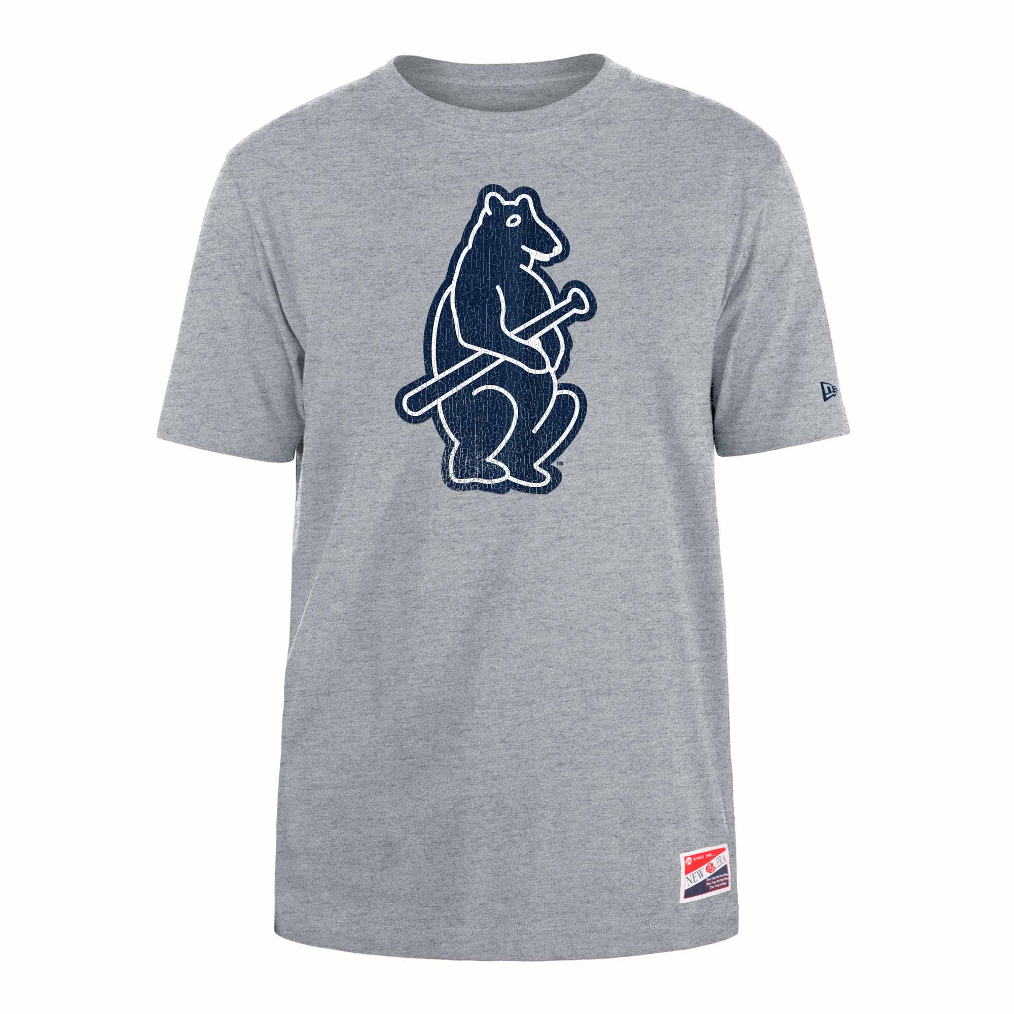 Chicago Cubs Heather Dolphin Grey 1914 Bear T-Shirt