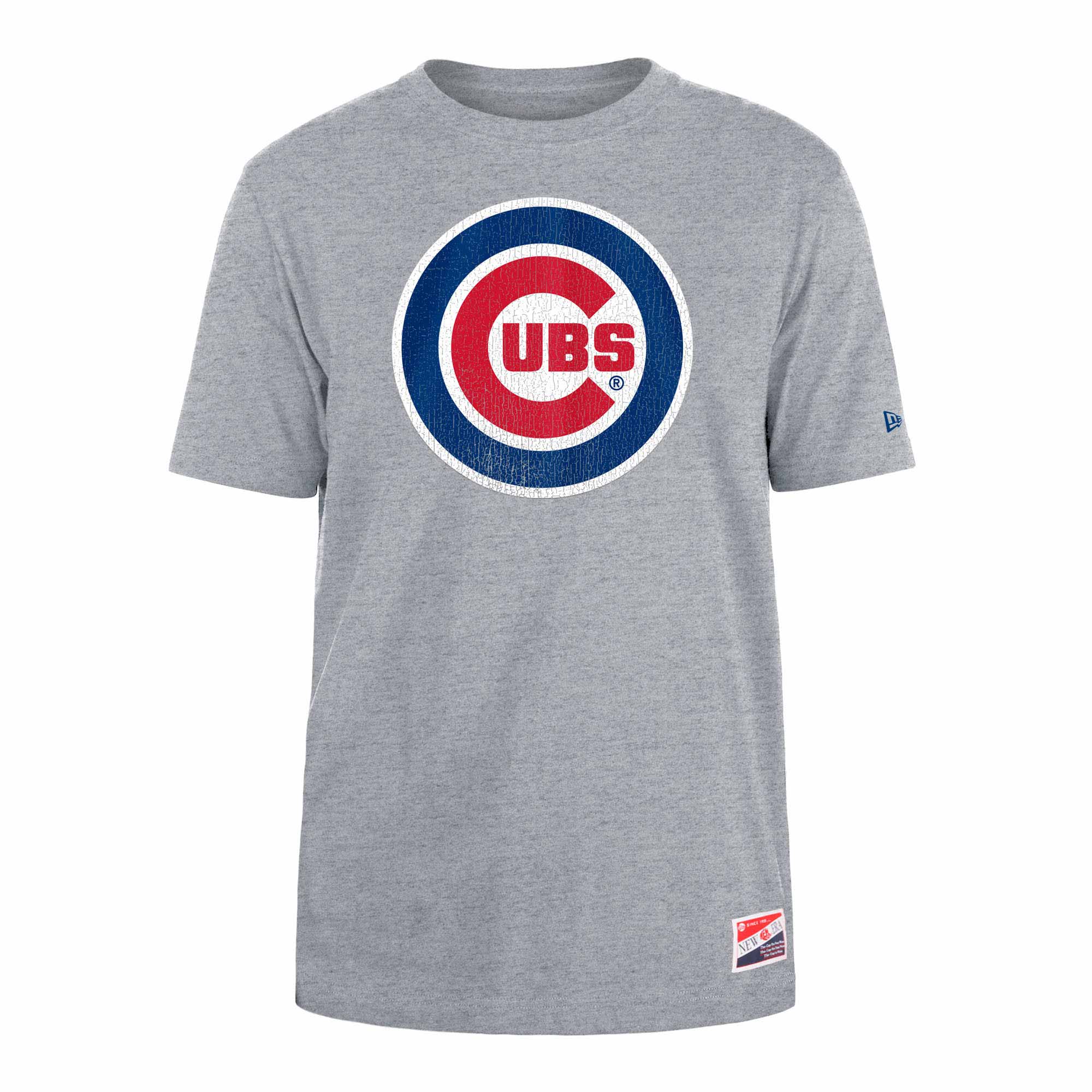 Chicago Cubs Heather Dolphin Grey Bullseye T-Shirt