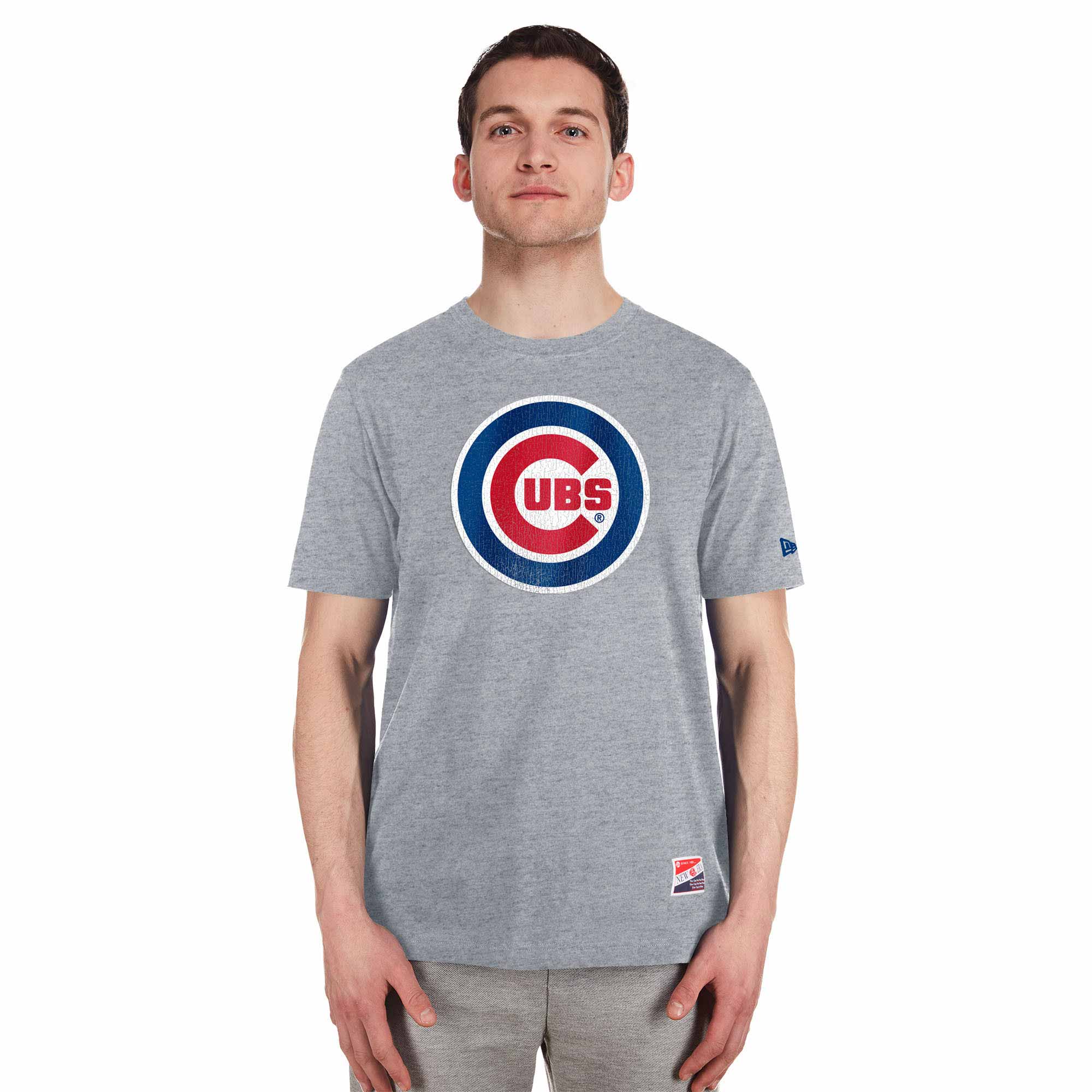 Chicago Cubs Heather Dolphin Grey Bullseye T-Shirt - Image 3