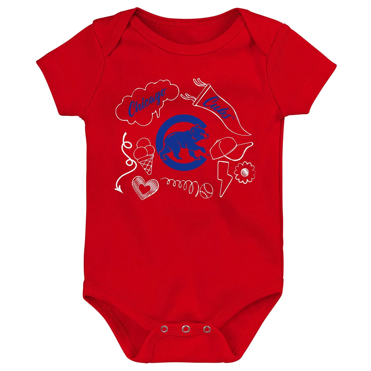 Chicago Cubs Infant Girls Batter Up 3-Pack Creeper Set - Image 3