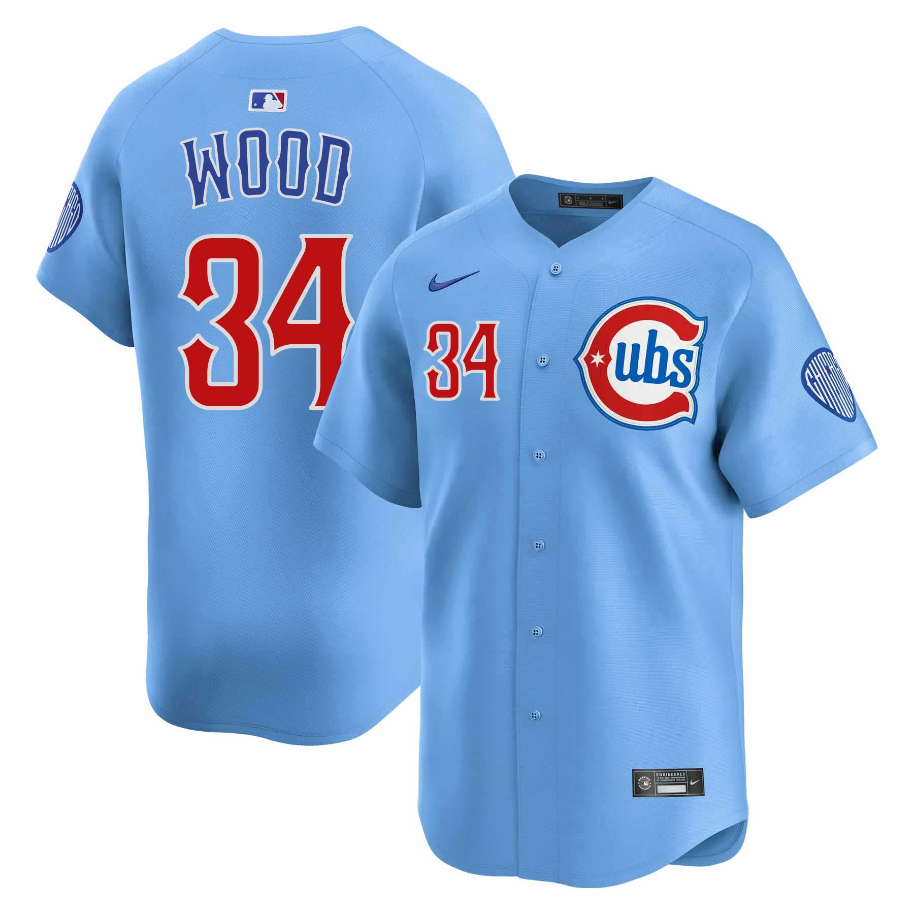 Chicago Cubs Kerry Wood Blues Alternate 2 Nike Vapor Limited Jersey