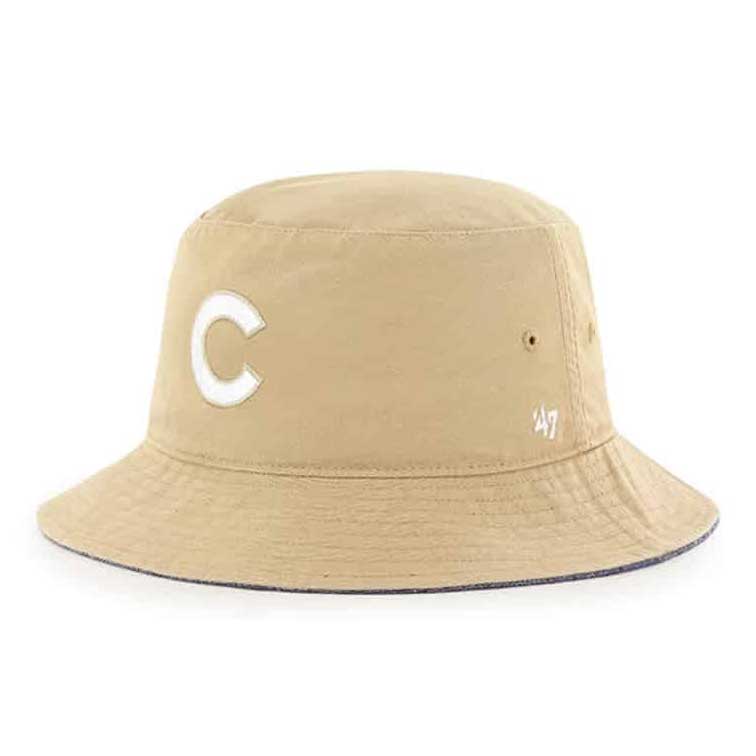 Chicago Cubs Khaki Chambray Bucket Hat