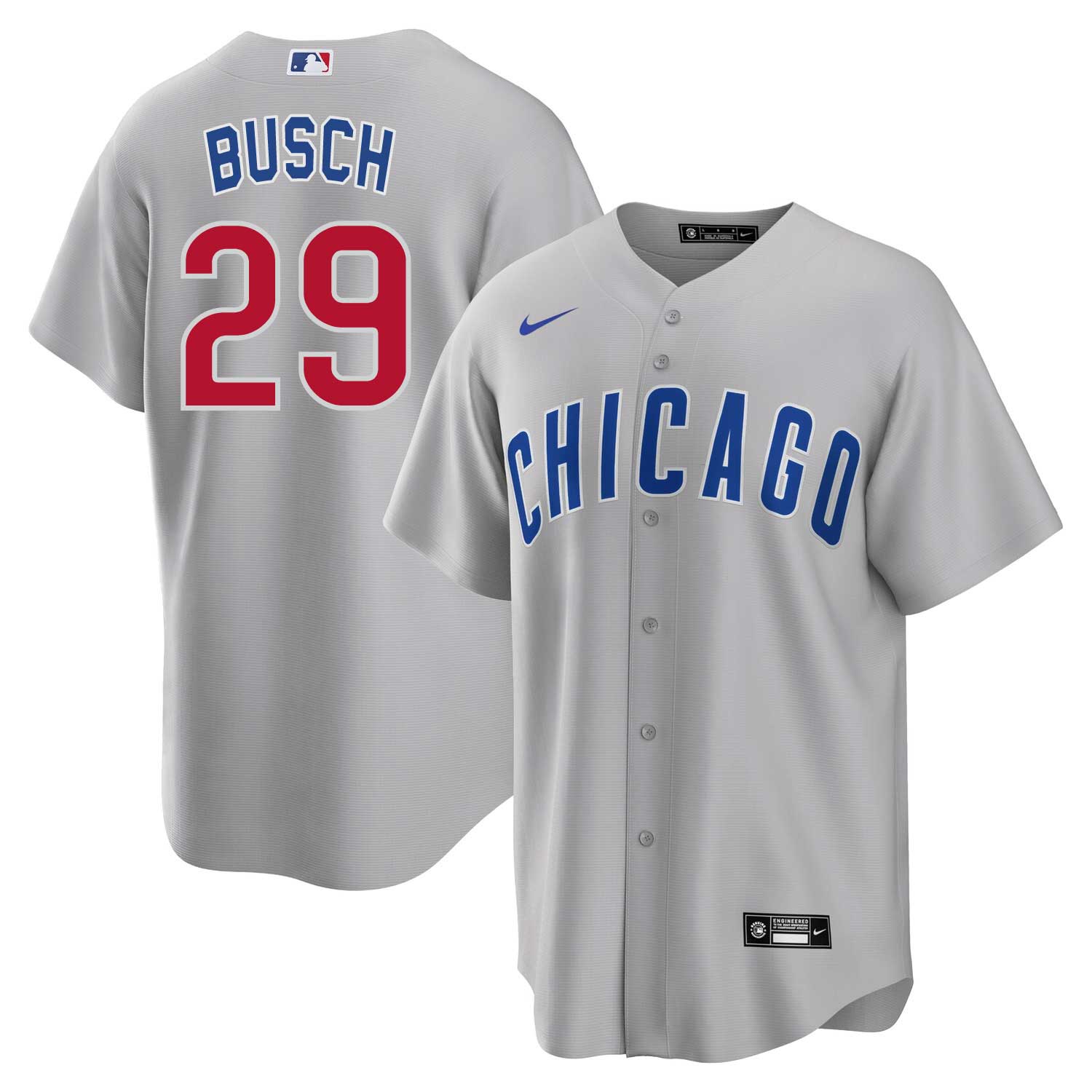 Chicago Cubs Michael Busch Nike Road Replica Jersey With Authentic Lettering