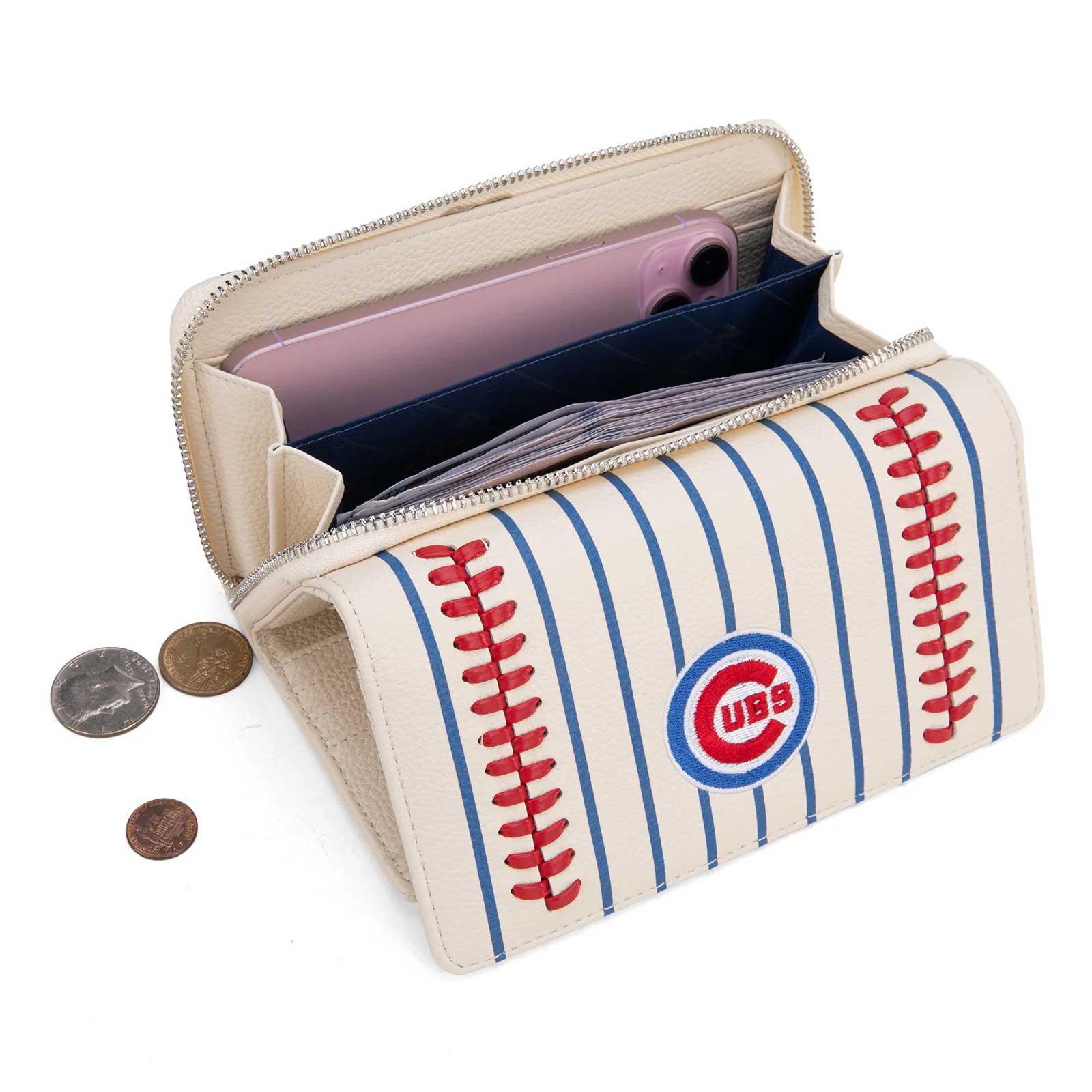 Chicago Cubs Montana West Pinstripe Wallet Wristlet - Image 2