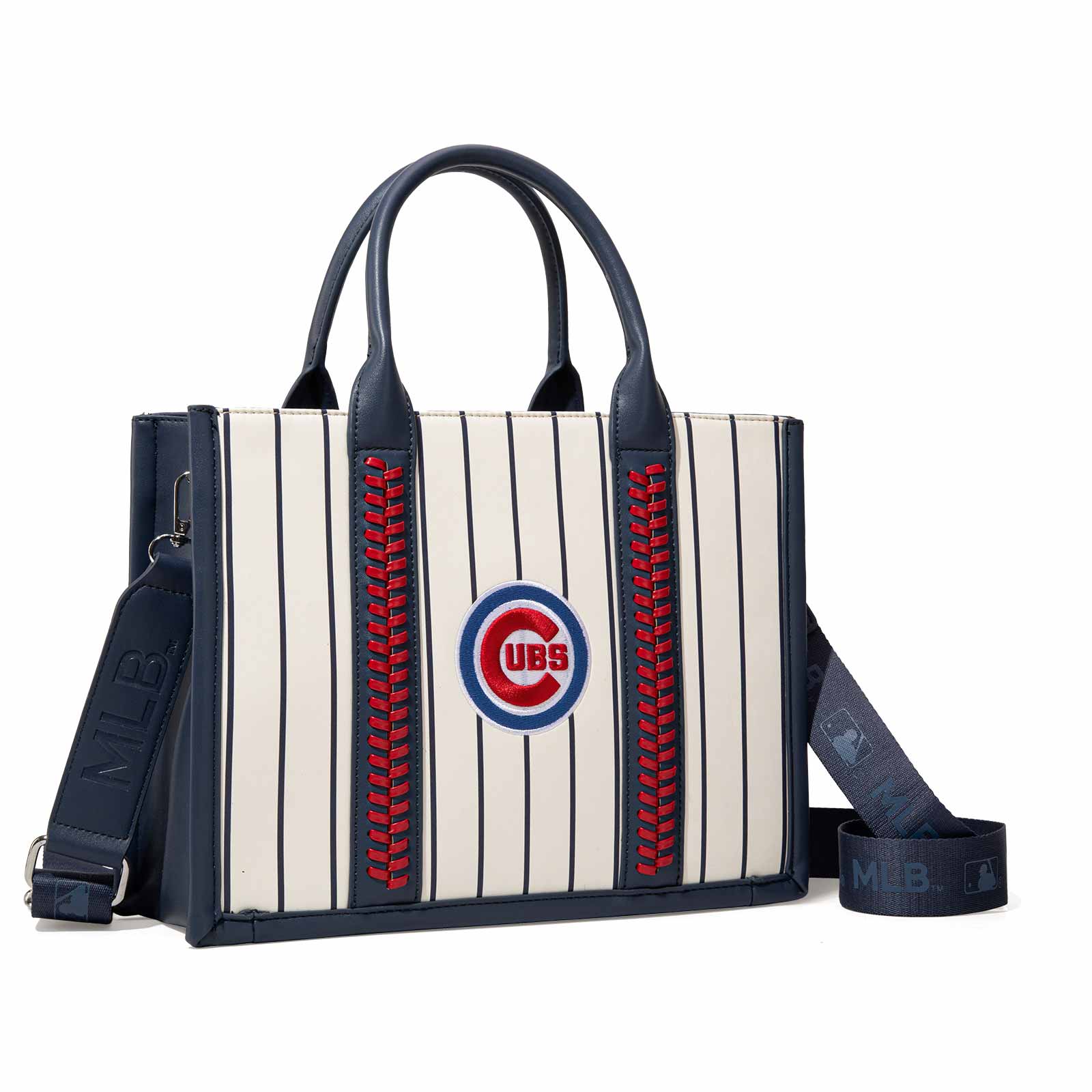 Chicago Cubs Montana West Pinstripe Whipstitch Tote Crossbody Bag