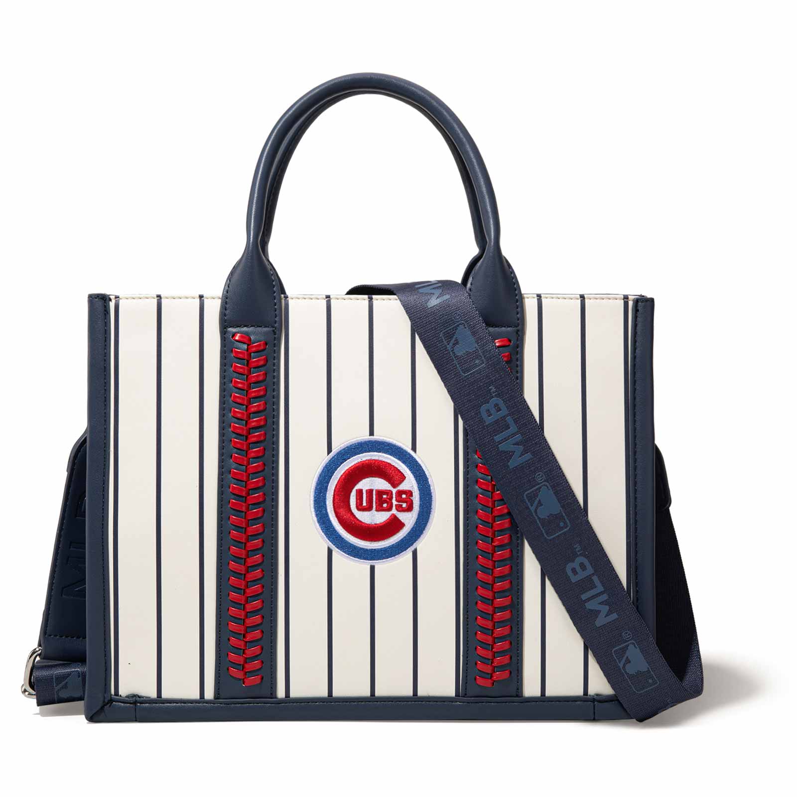 Chicago Cubs Montana West Pinstripe Whipstitch Tote Crossbody Bag - Image 3