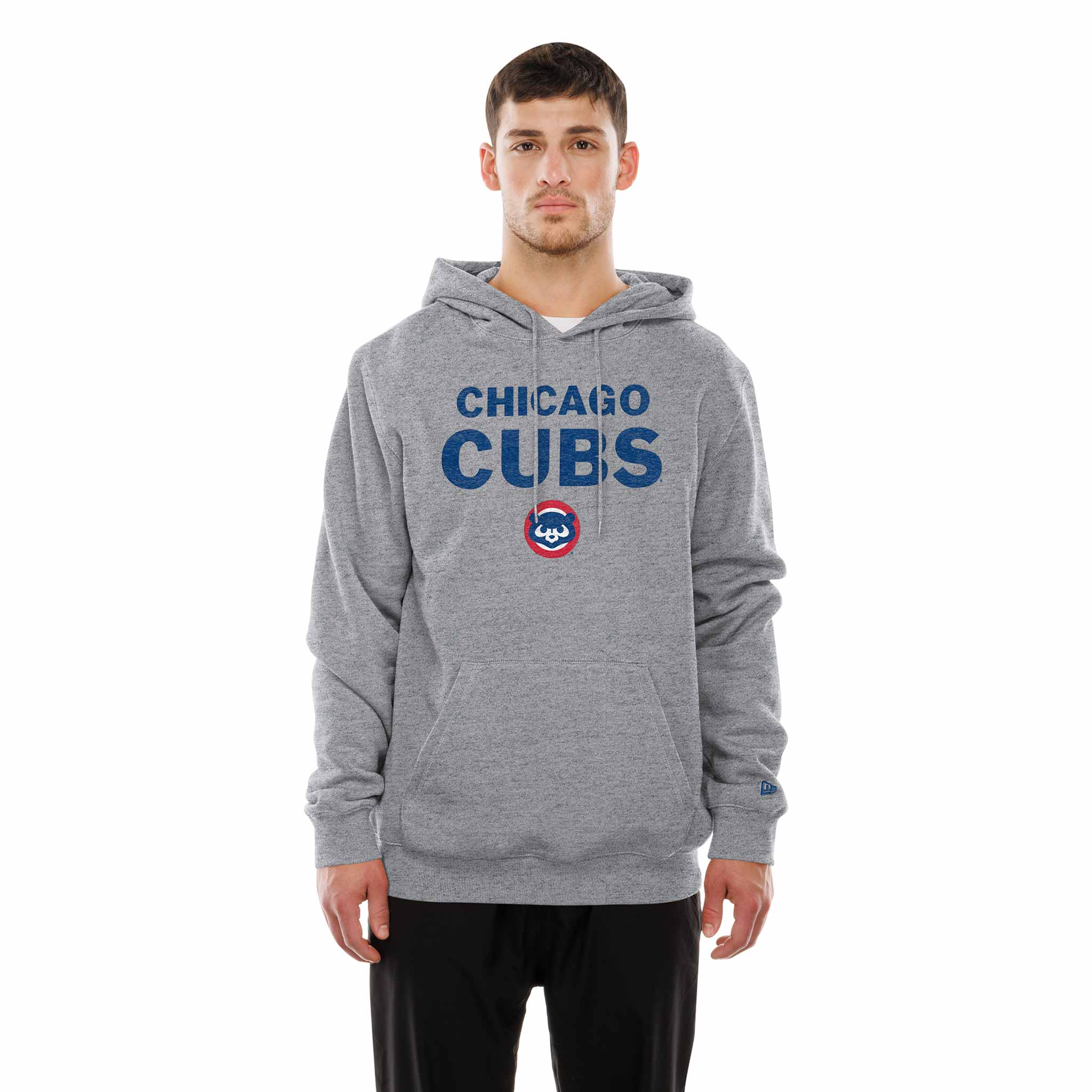 Chicago Cubs New Era 1984 Bear Bubble Grey Hooded Sweatshirt - Image 3
