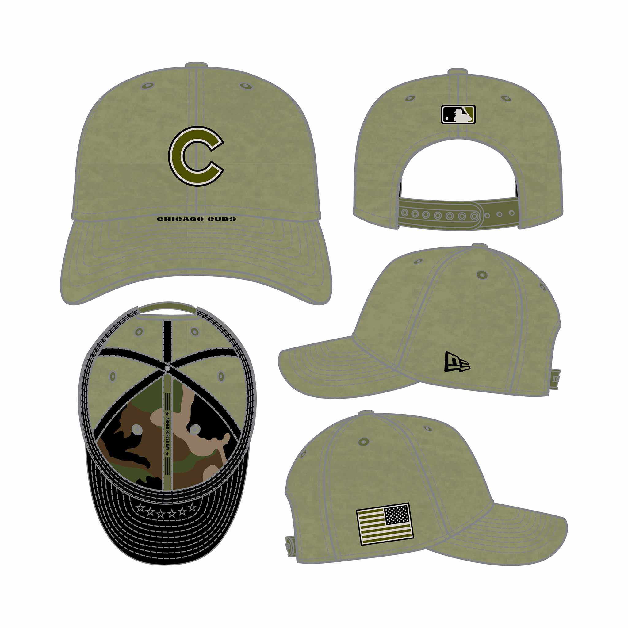 Chicago Cubs New Era 2026 Armed Forces Day 9SEVENTY Stretch Fit Adjustable Cap - Image 8