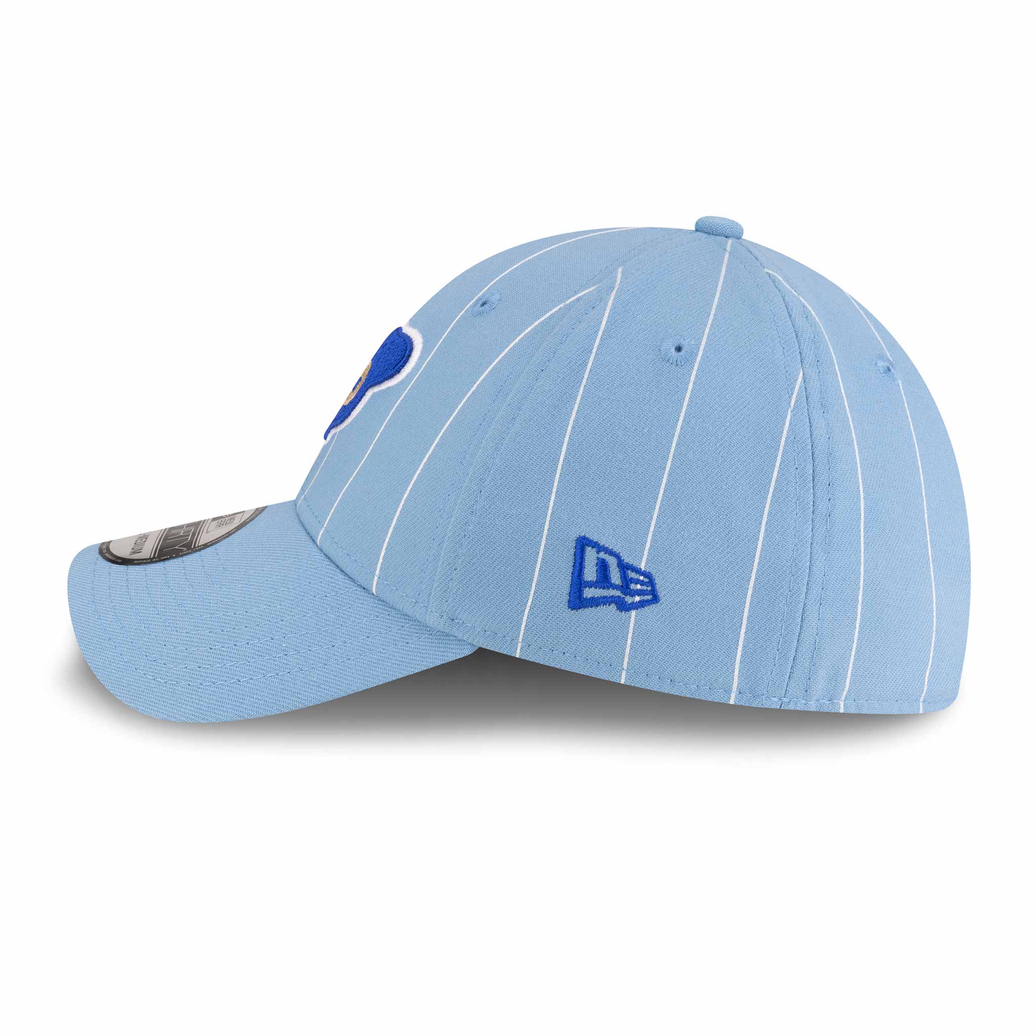 Chicago Cubs New Era 39THIRTY Baby Blue Pinstripe 1969 Bear Stretch Fit Cap - Image 3