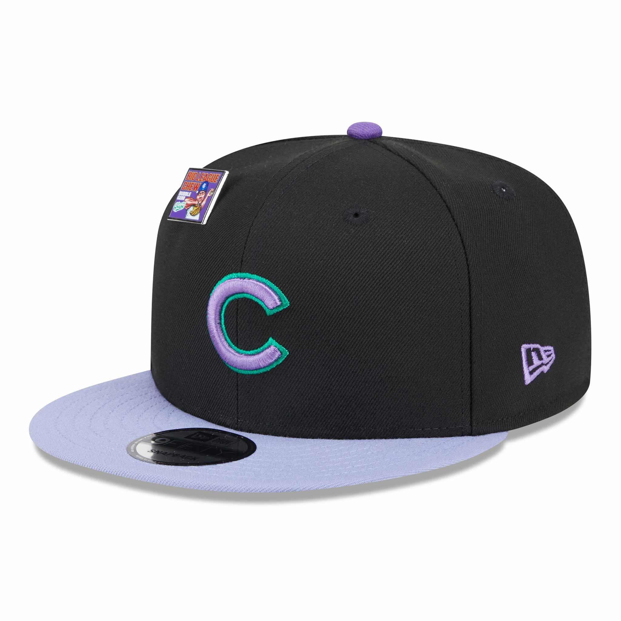 Chicago Cubs New Era Big League Chew 2024 9FFIFTY Black Purple Snap Back Cap - Image 4