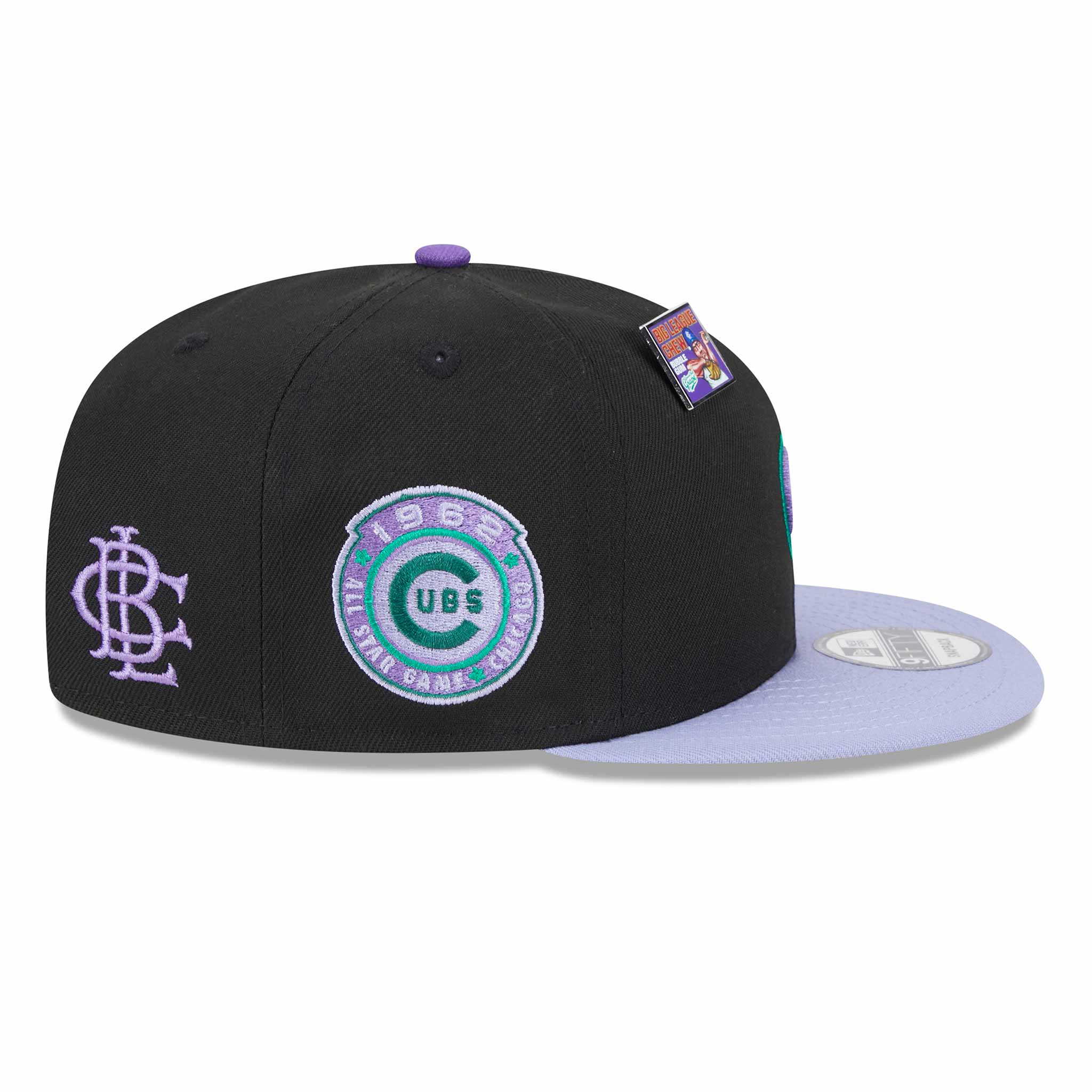 Chicago Cubs New Era Big League Chew 2024 9FFIFTY Black Purple Snap Back Cap - Image 6