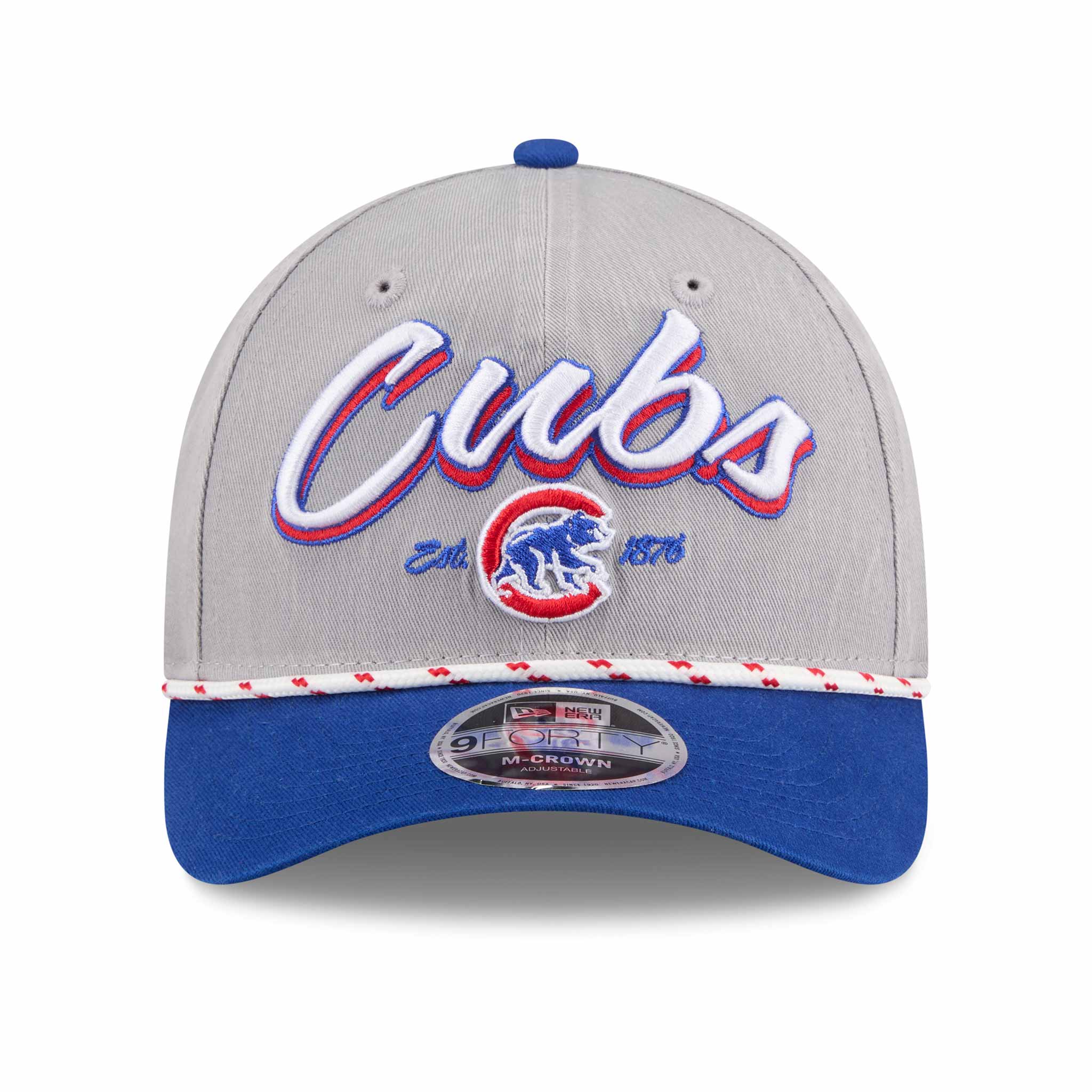 Chicago Cubs New Era Grey Team 9FORTY M Crown Adjustable Cap - Image 4