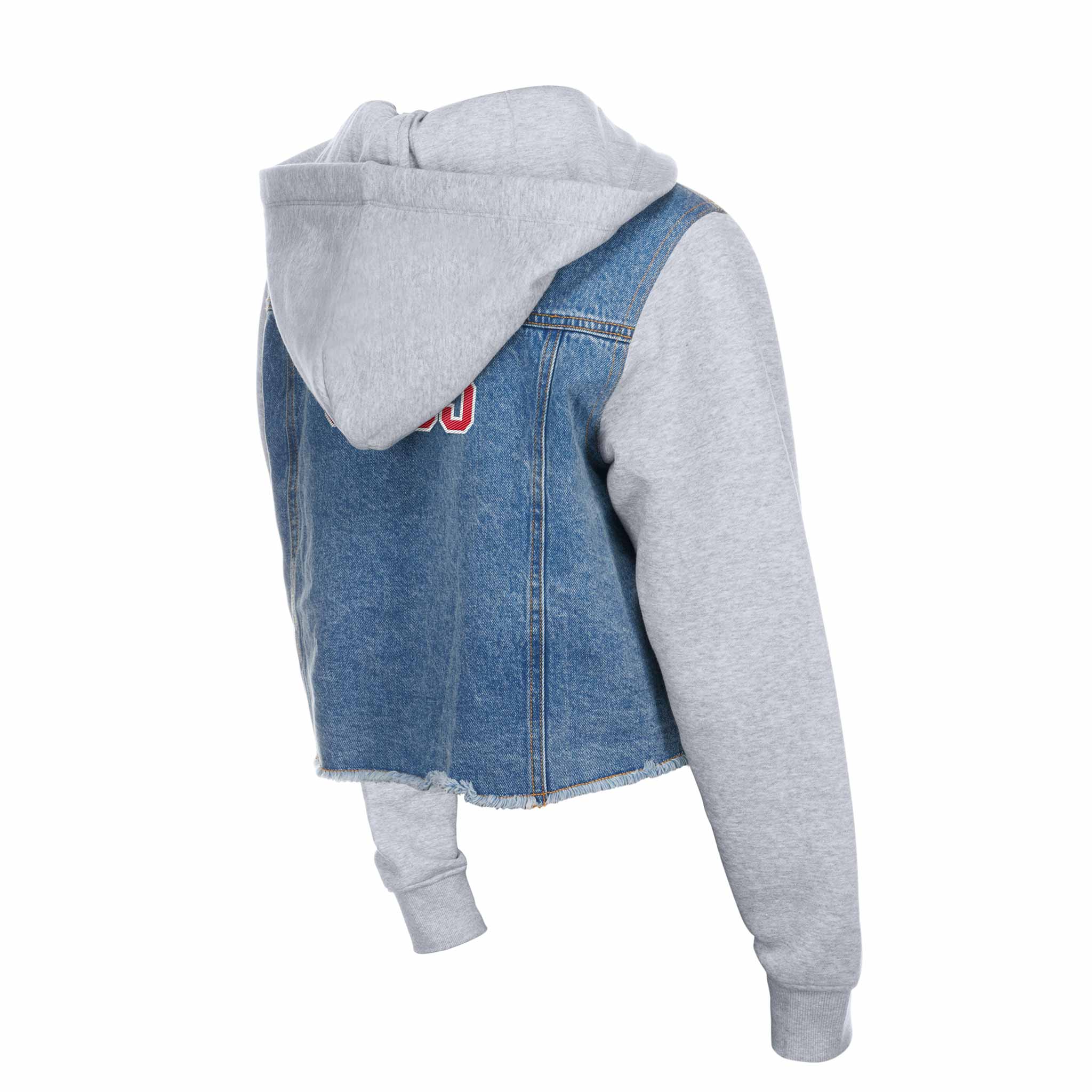 Chicago Cubs New Era Hooded Jean Jacket - Image 3
