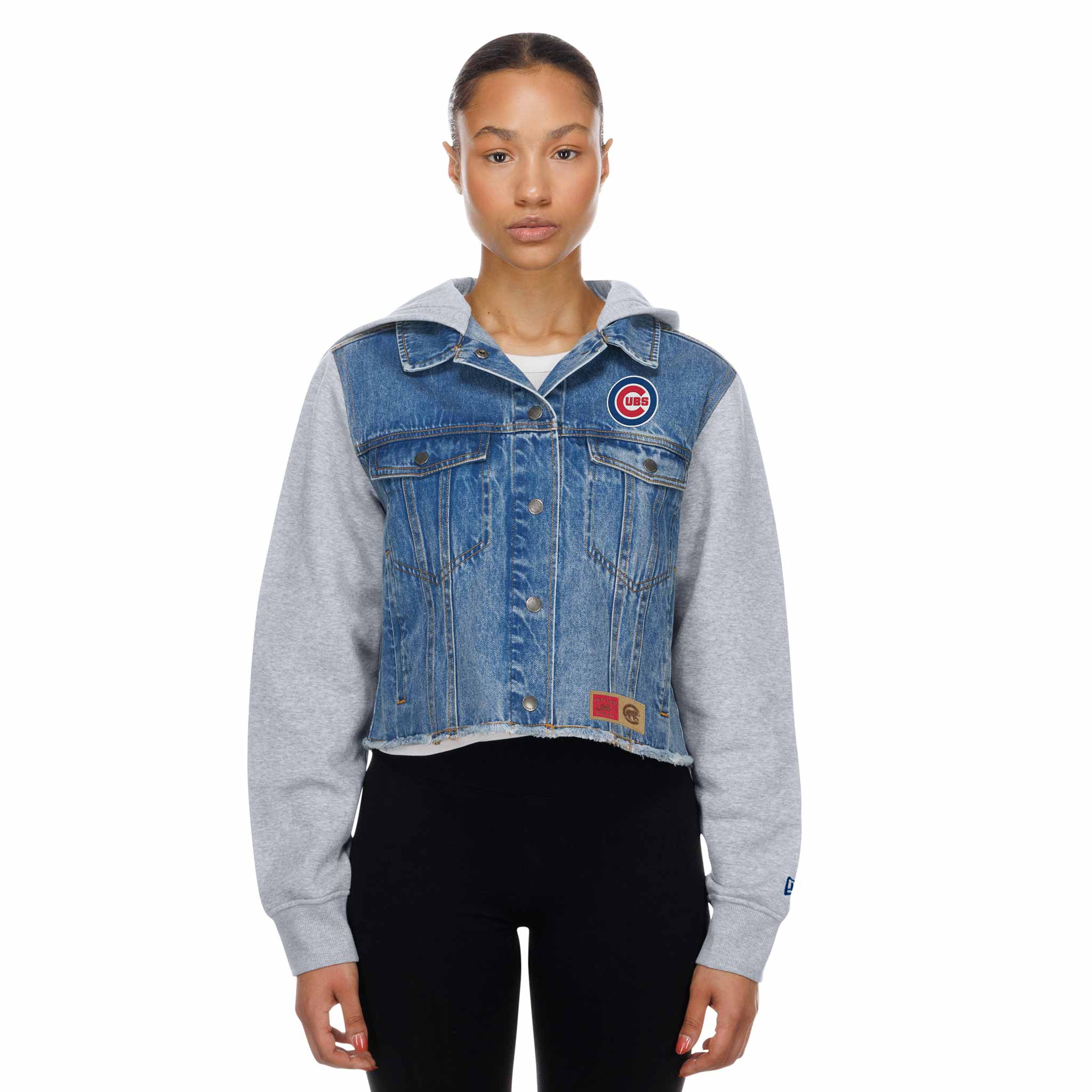 Chicago Cubs New Era Hooded Jean Jacket - Image 4
