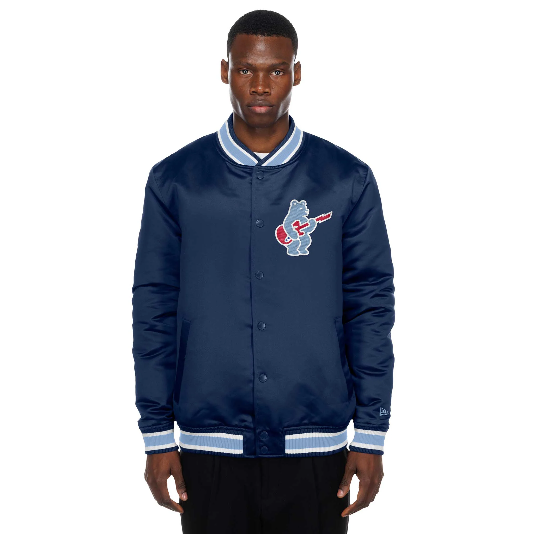 Chicago Cubs New Era Rock Bear Satin Snap Jacket - Image 3
