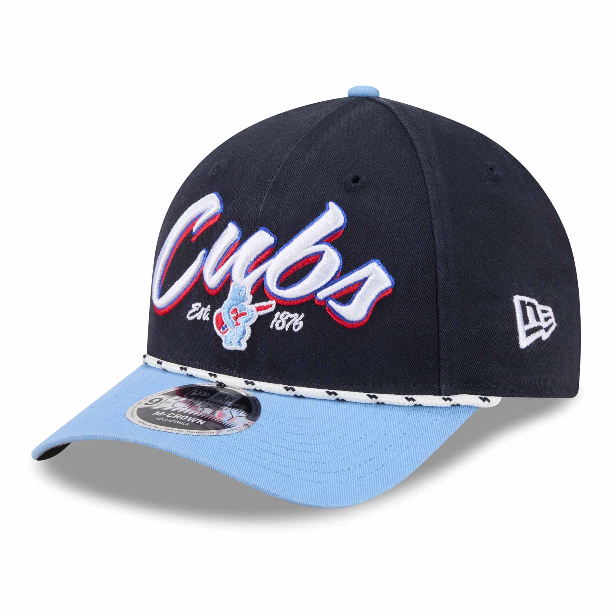 Chicago Cubs New Era Team Loyal Rope 9FORTY Snapback Adjustable Cap