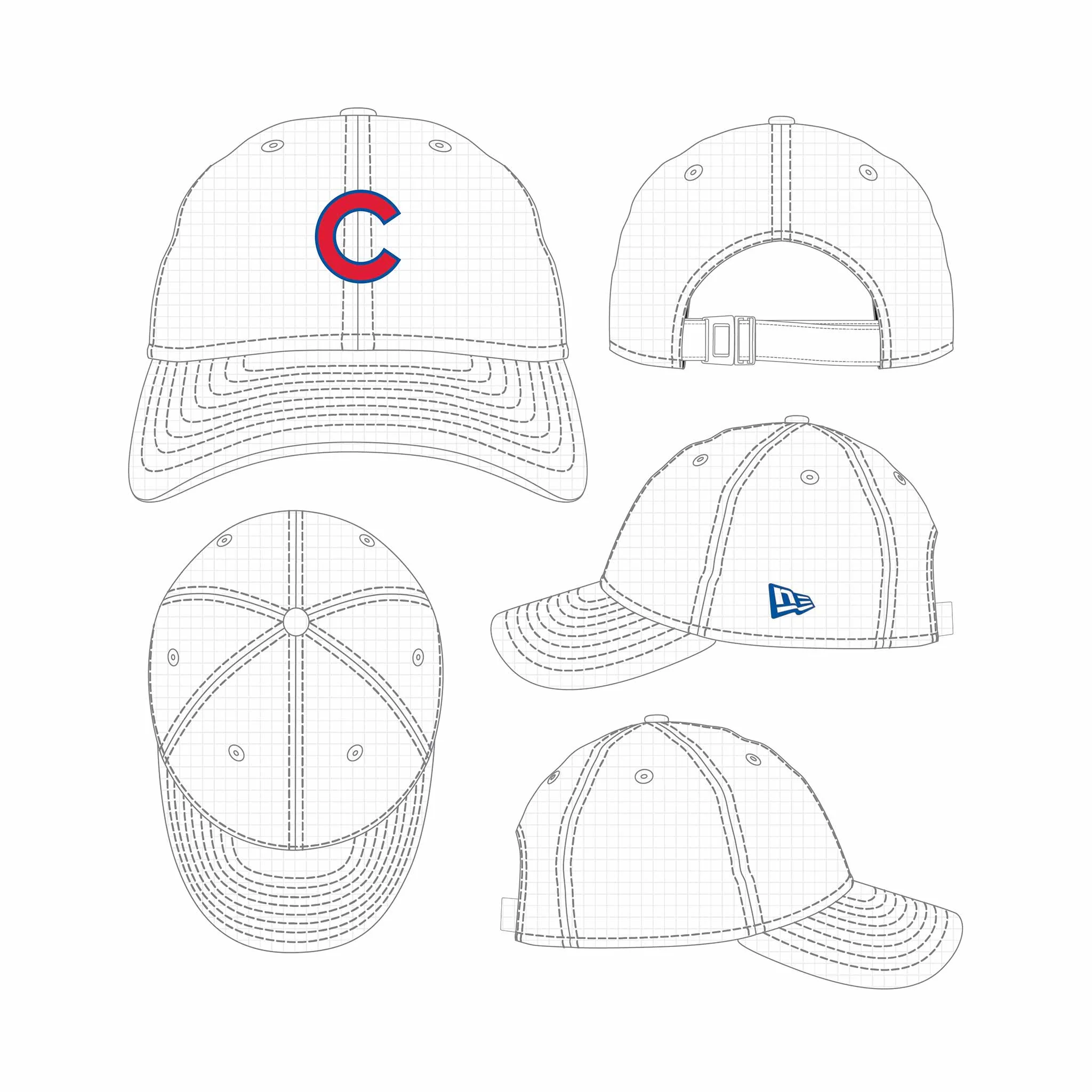 Chicago Cubs New Era White Ripstop White Adjustable Cap - Image 8
