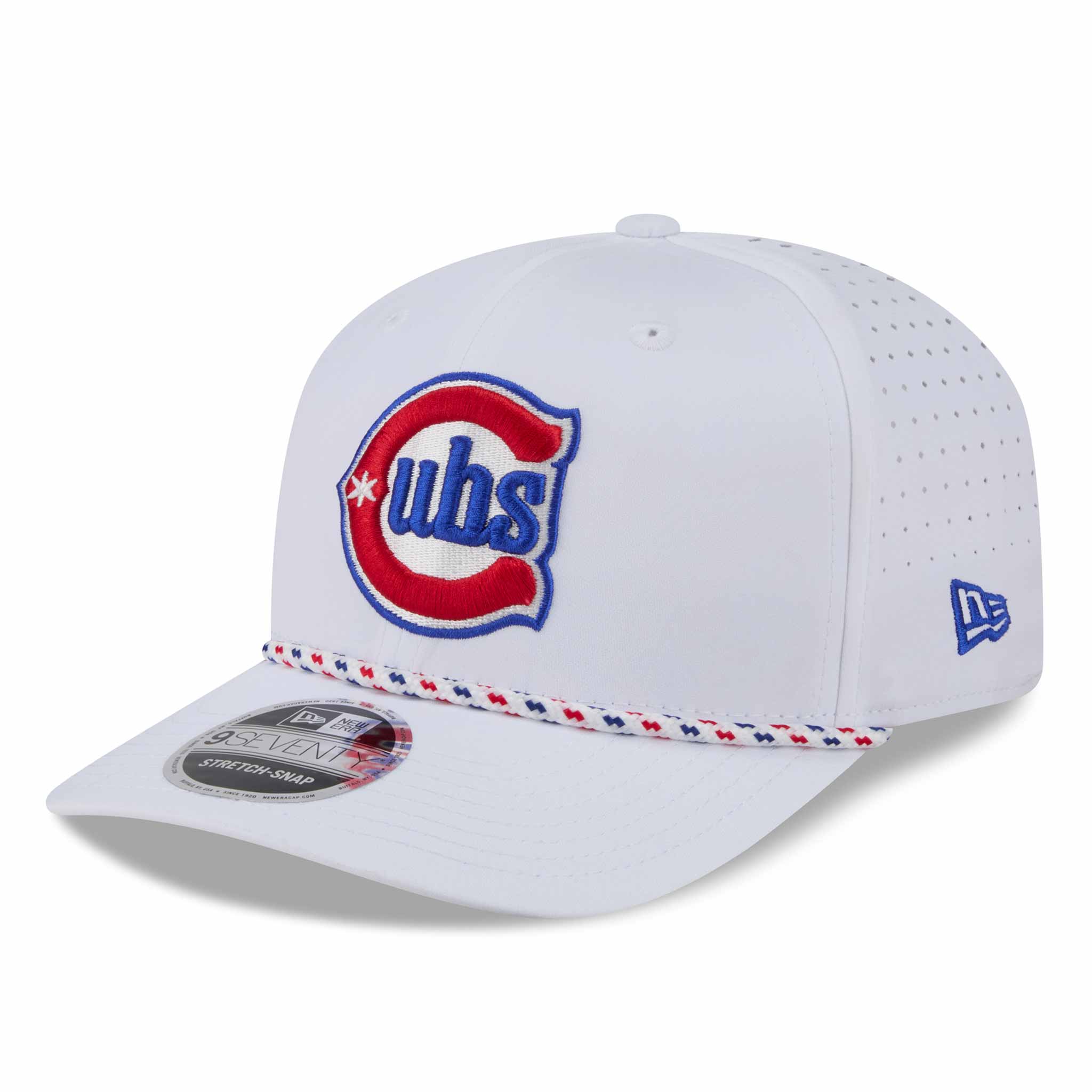 Chicago Cubs New Era White Rope 9SEVENTY Sport Stretch Snap Adjustable Cap