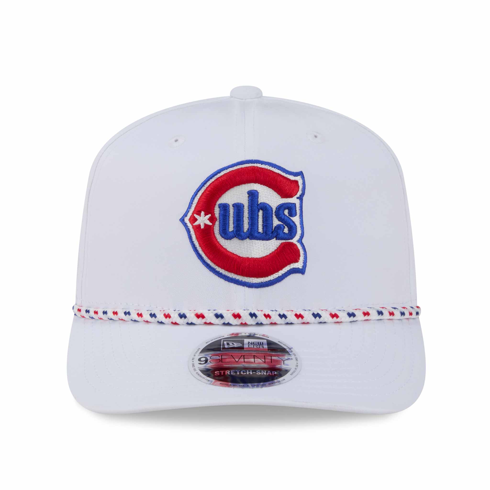 Chicago Cubs New Era White Rope 9SEVENTY Sport Stretch Snap Adjustable Cap - Image 4