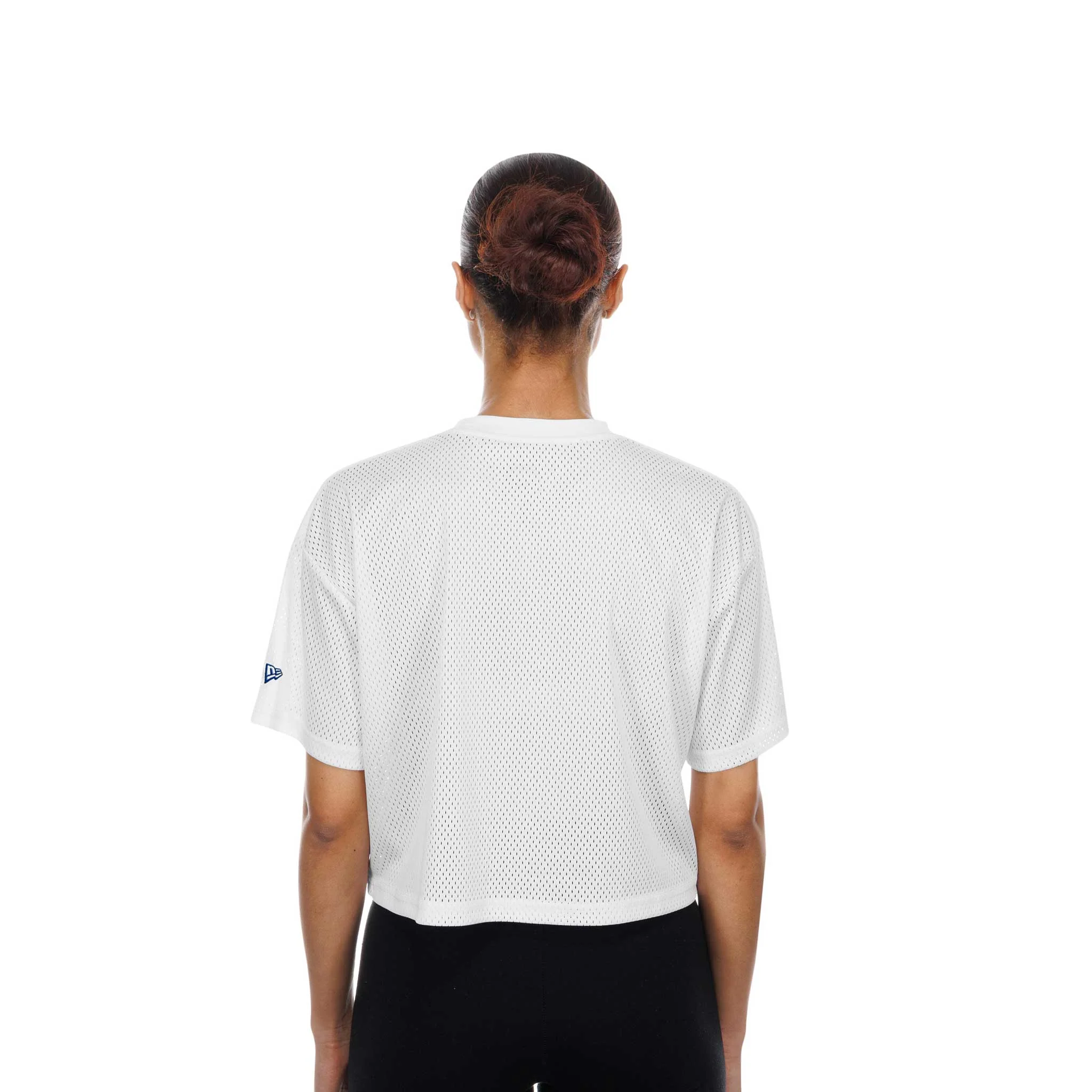 Chicago Cubs New Era Women's Bullseye Mesh Crop T Shirt - Image 4
