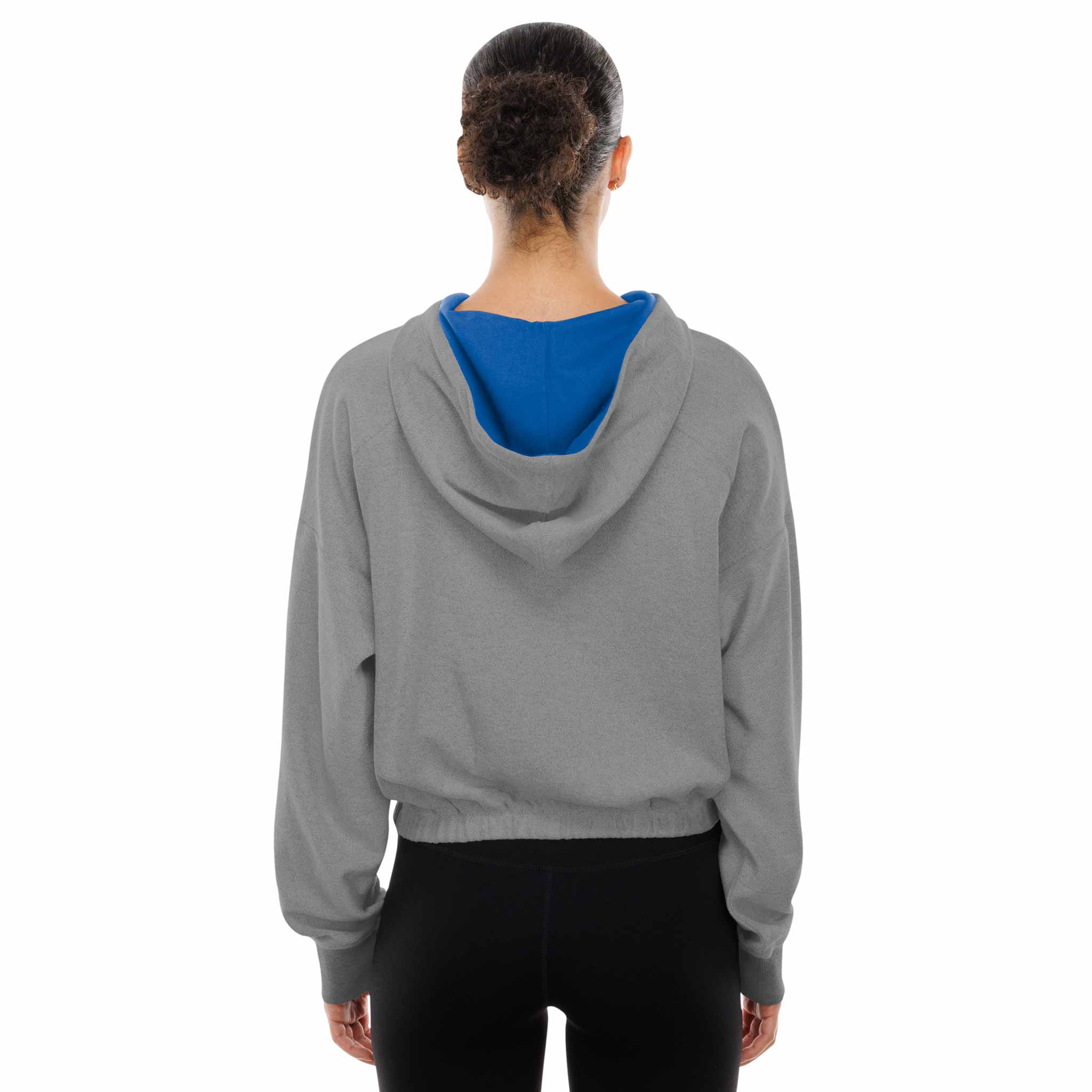 Chicago Cubs New Era Women's Grey Bubble Bullseye Hooded Sweatshirt - Image 4