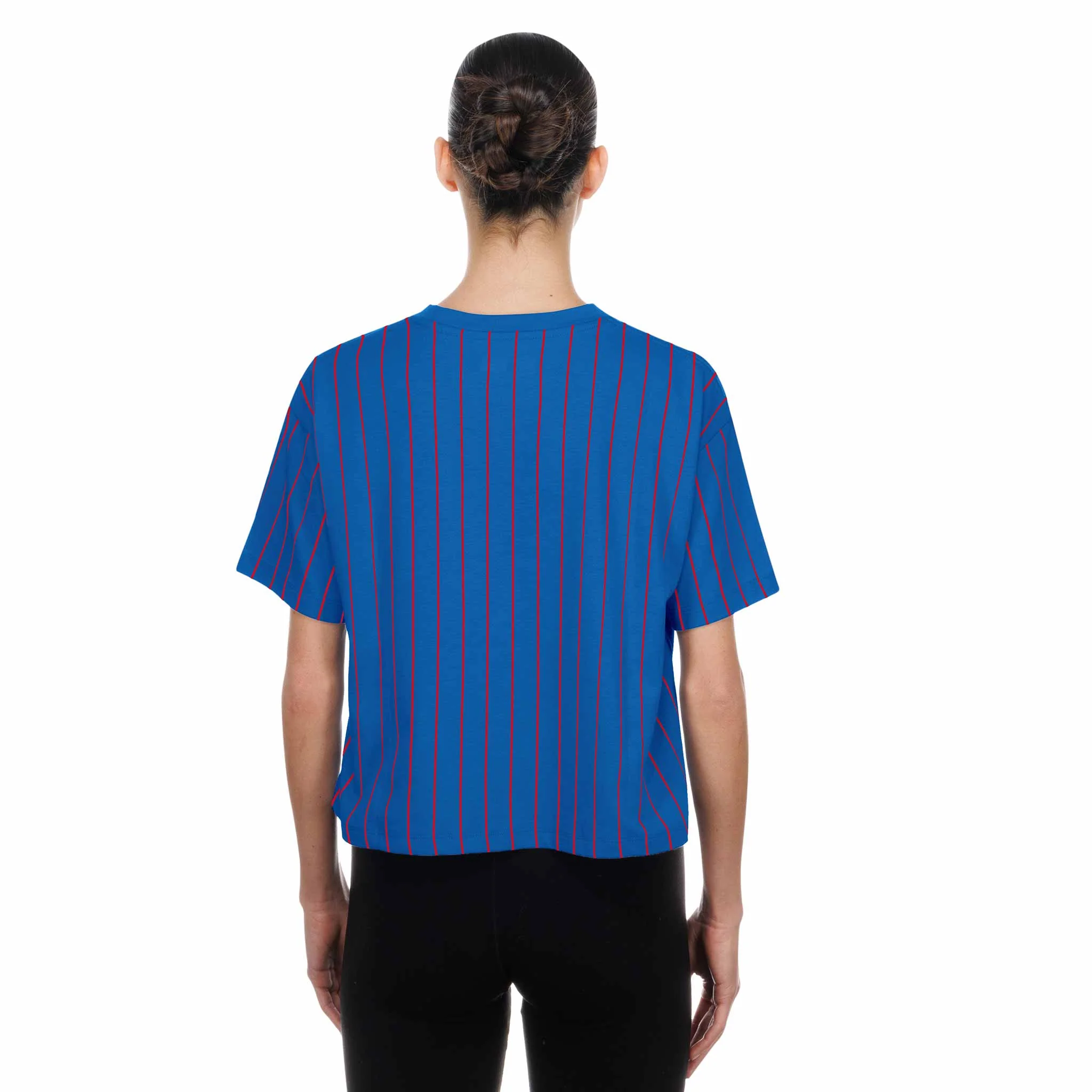 Chicago Cubs New Era Women's Royal Bullseye Boxy Short Sleeve T Shirt - Image 4