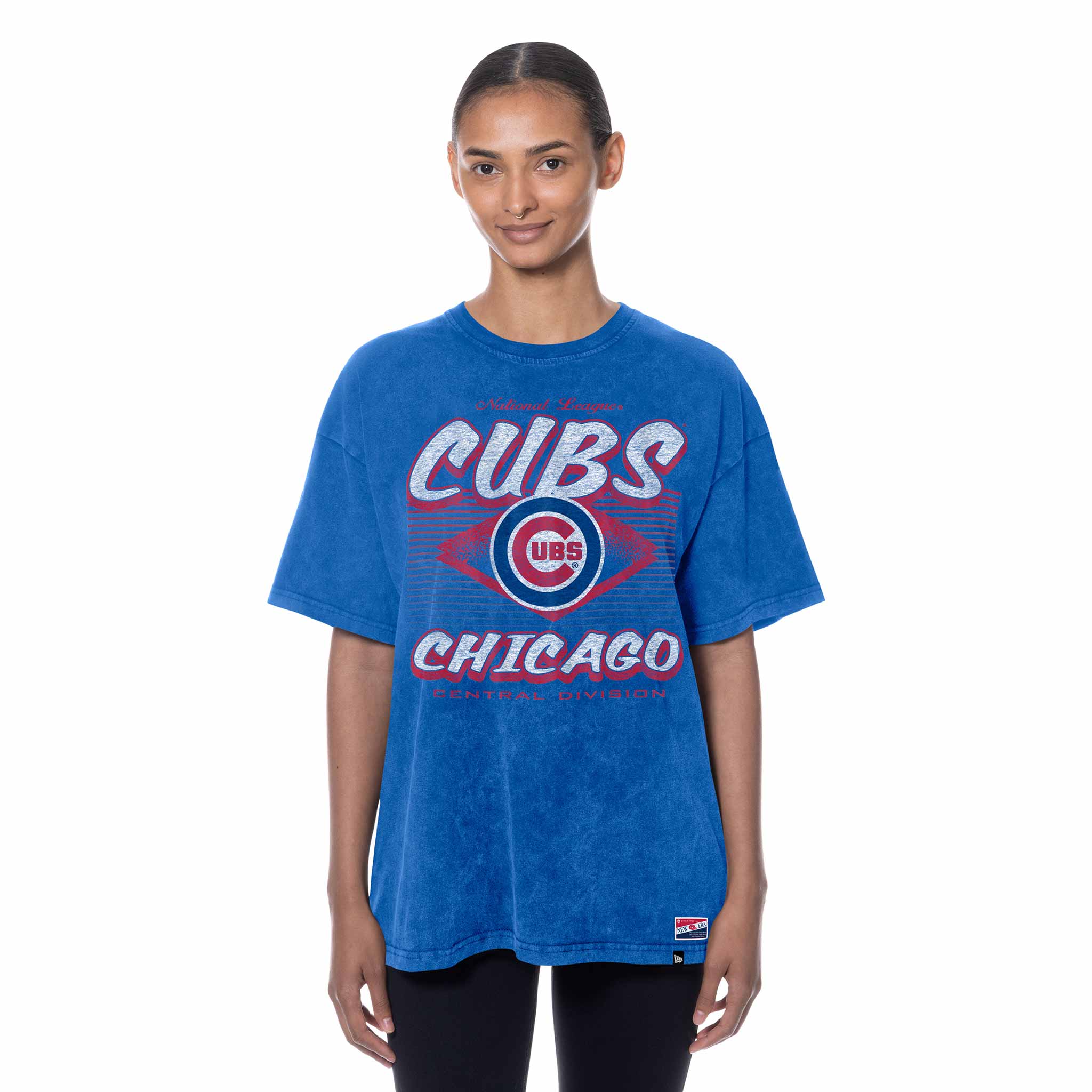 Chicago Cubs New Era Women's Royal Oversized Diamond T-Shirt - Image 3