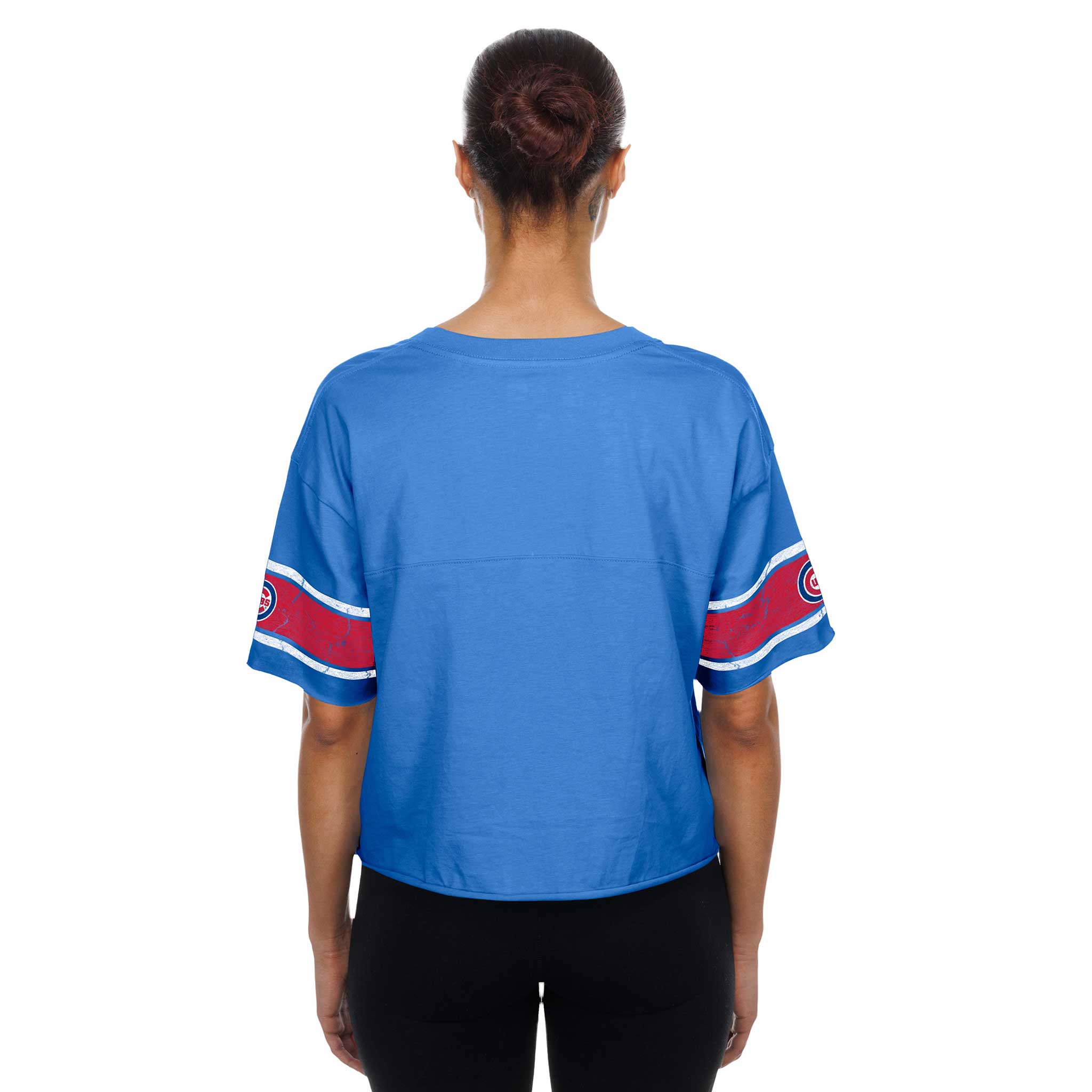 Chicago Cubs New Era Women's V-Neck Crop To T Shirt - Image 4
