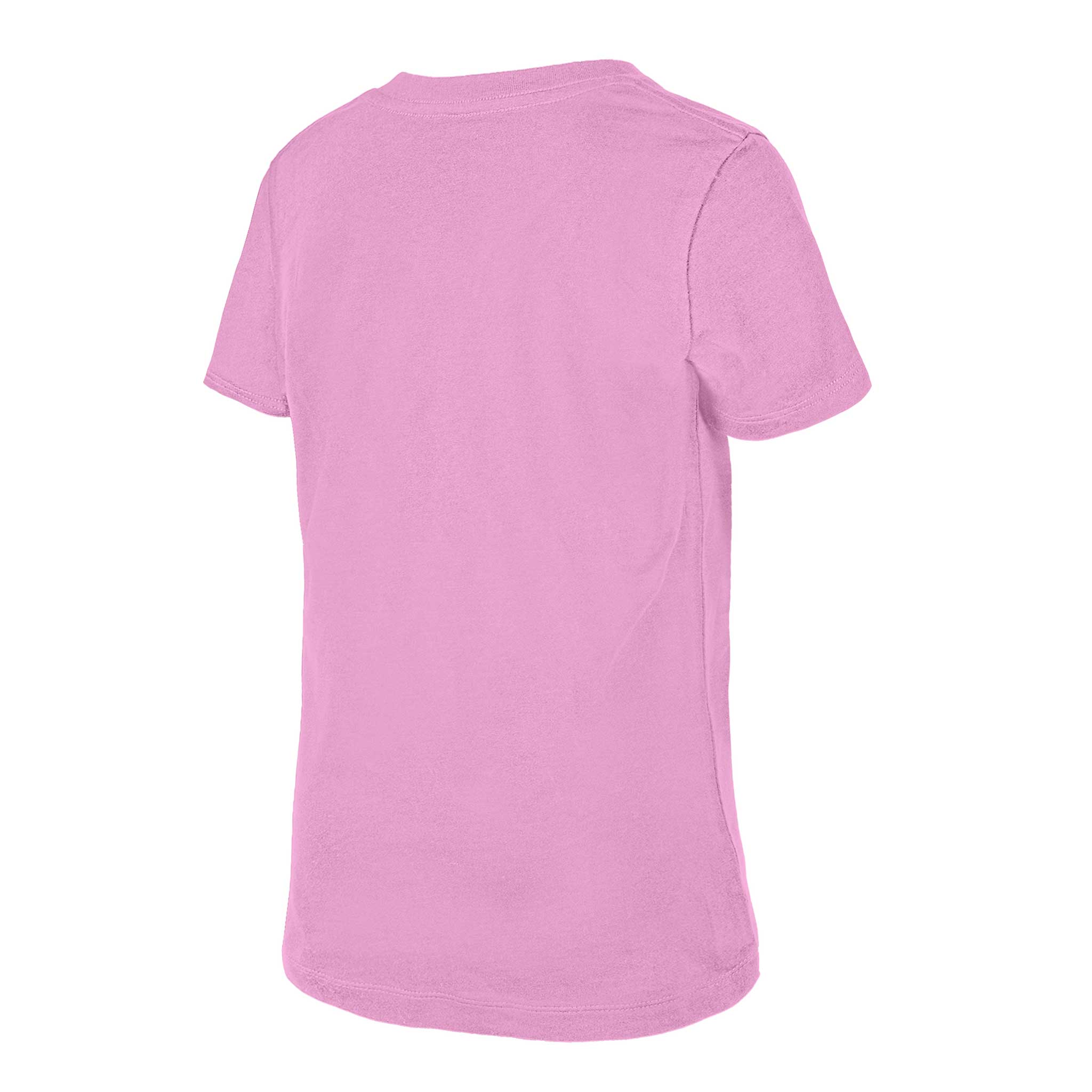 Chicago Cubs New Era Youth Girls Sequin Pink Blocks V Neck T Shirt - Image 3