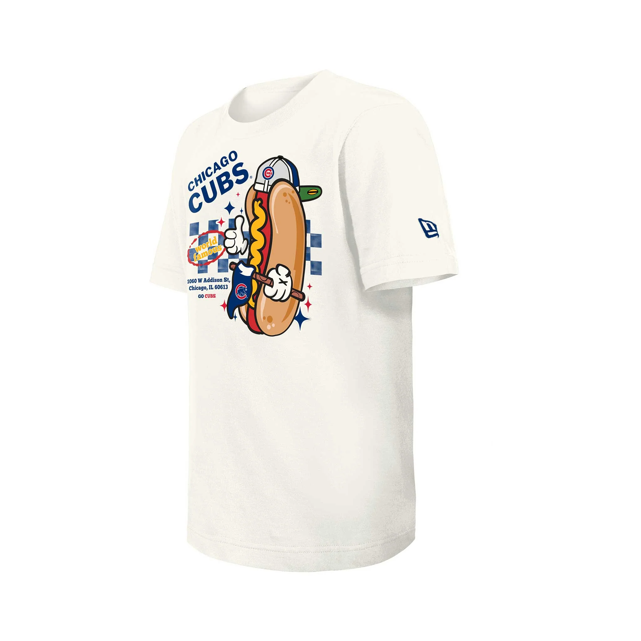 Chicago Cubs New Era Youth World Famous Two Sided Hot Dog T Shirt
