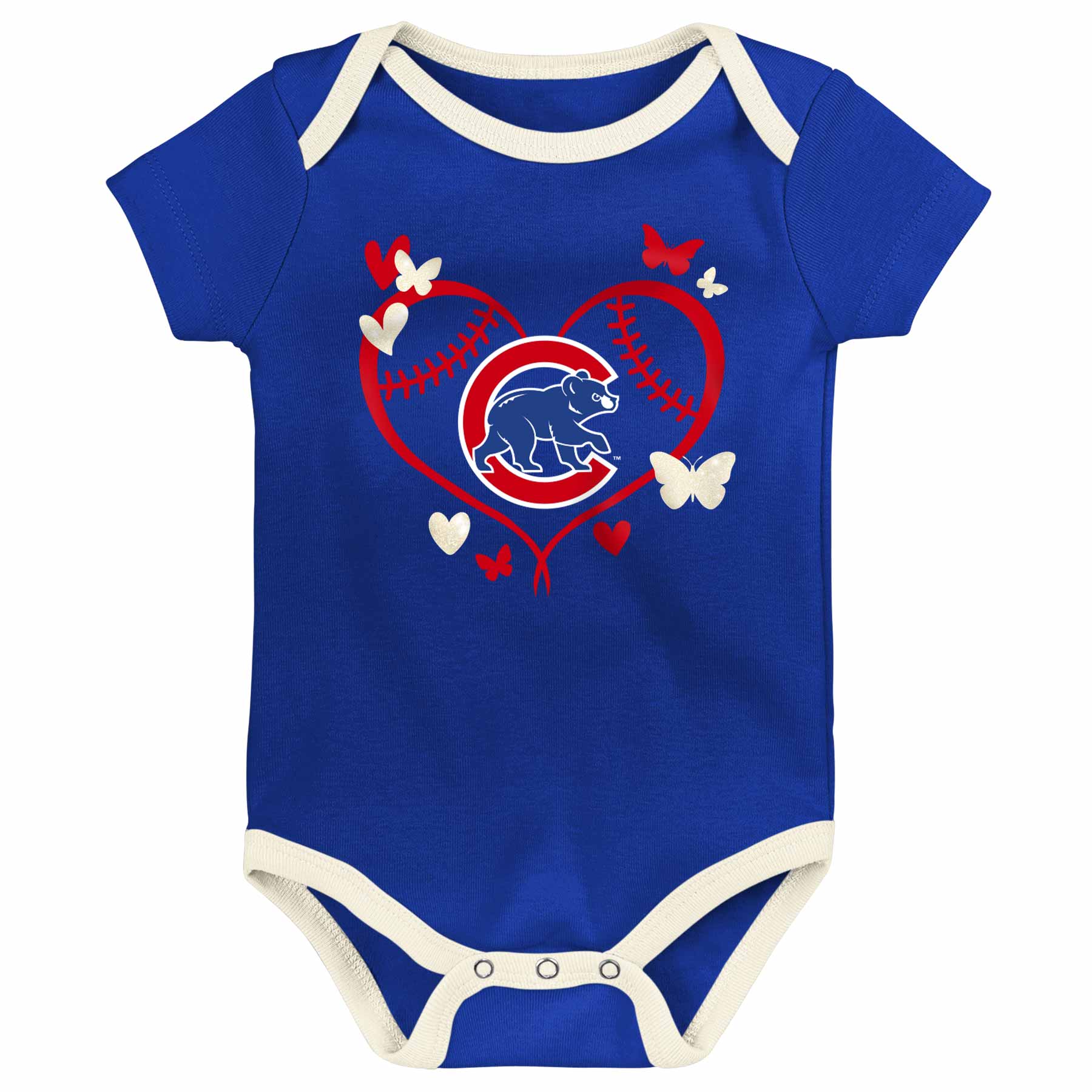 Chicago Cubs Newborn Girls 3 Pack Creeper Set - Image 2