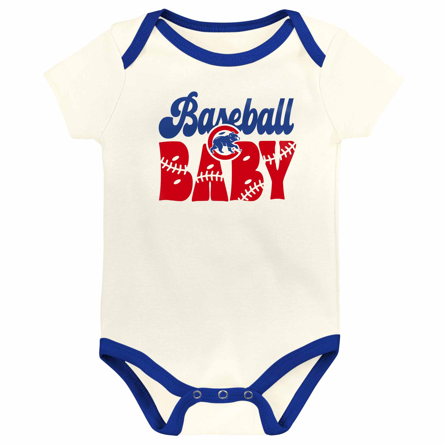 Chicago Cubs Newborn Girls 3 Pack Creeper Set - Image 3