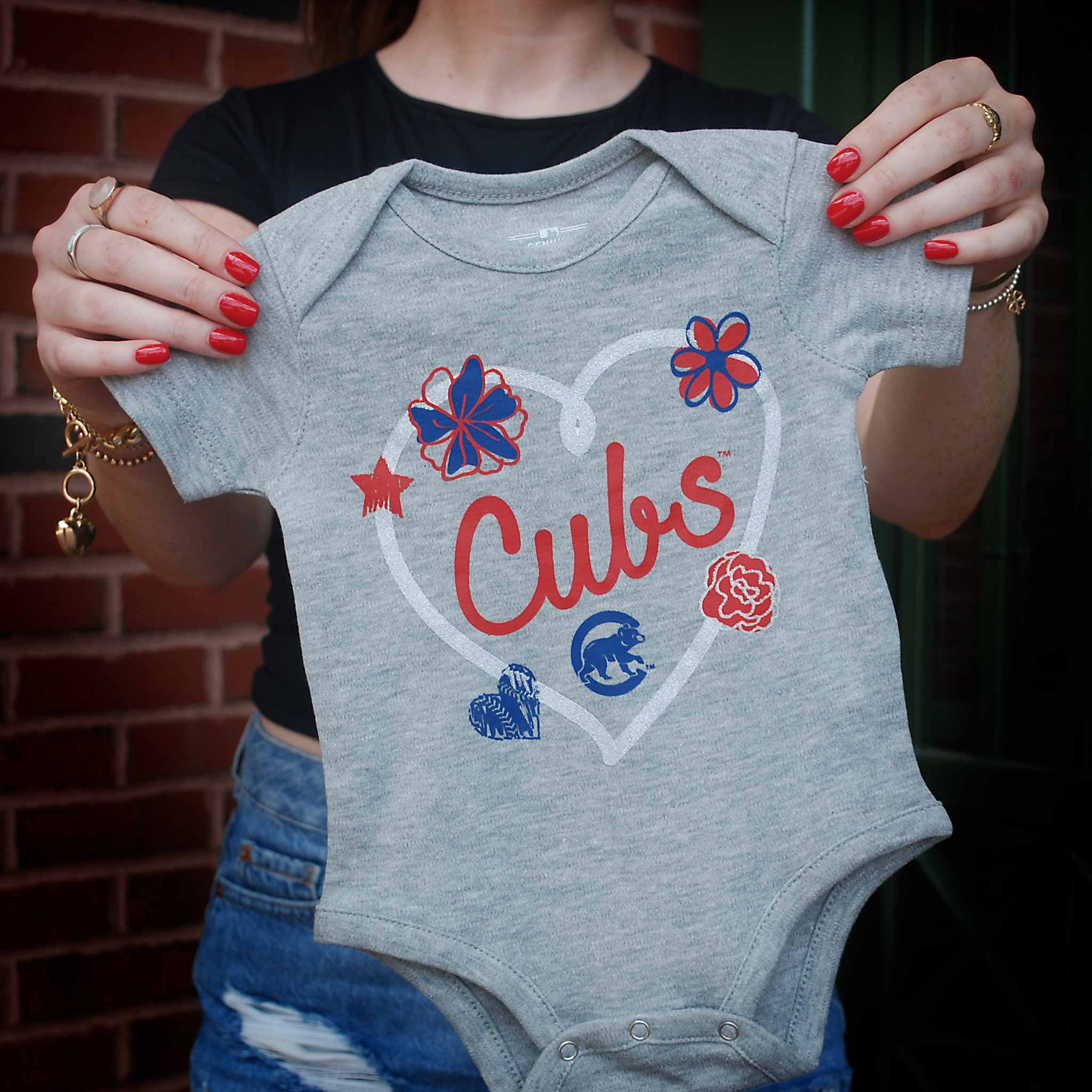 Chicago Cubs Newborn Girls Batter Up 3-Pack Creeper Set - Image 5