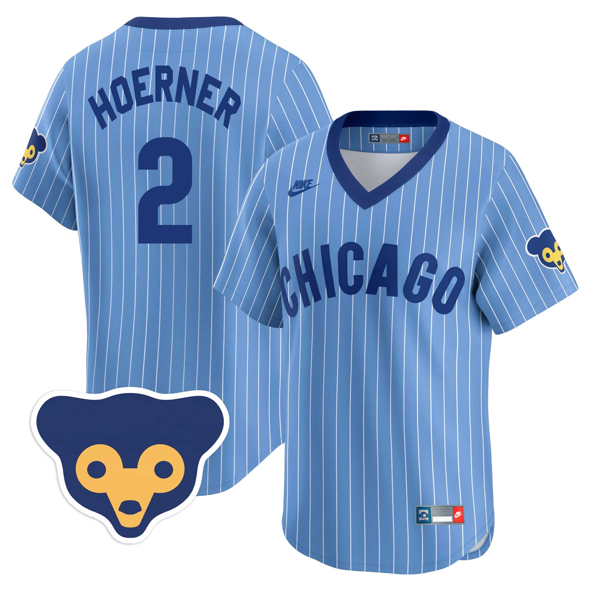 Chicago Cubs Nico Hoerner Nike Limited Vapor 1957-78 Road Cooperstown Jersey
