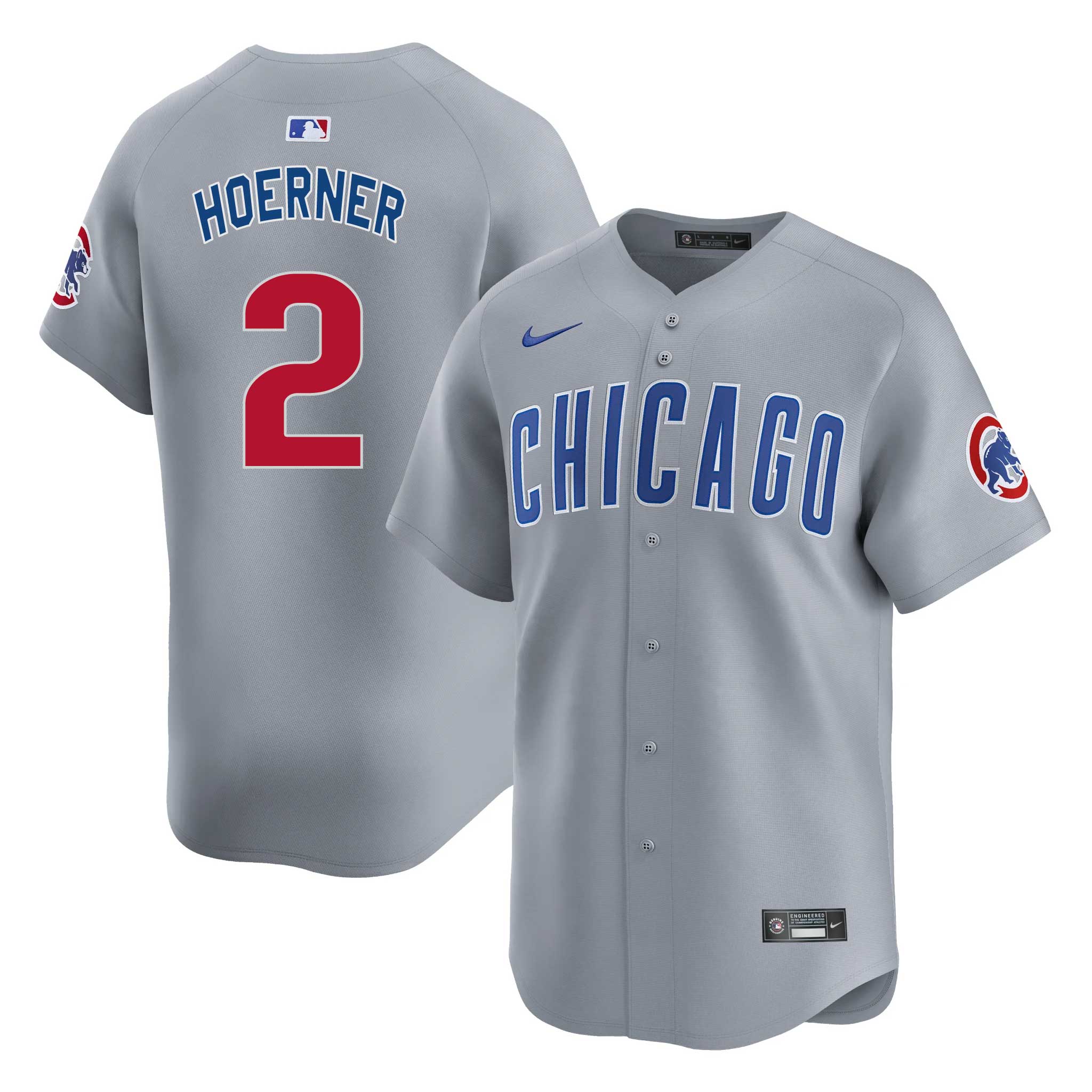 Chicago Cubs Nico Hoerner Nike Road Vapor Limited Jersey With Authentic Lettering
