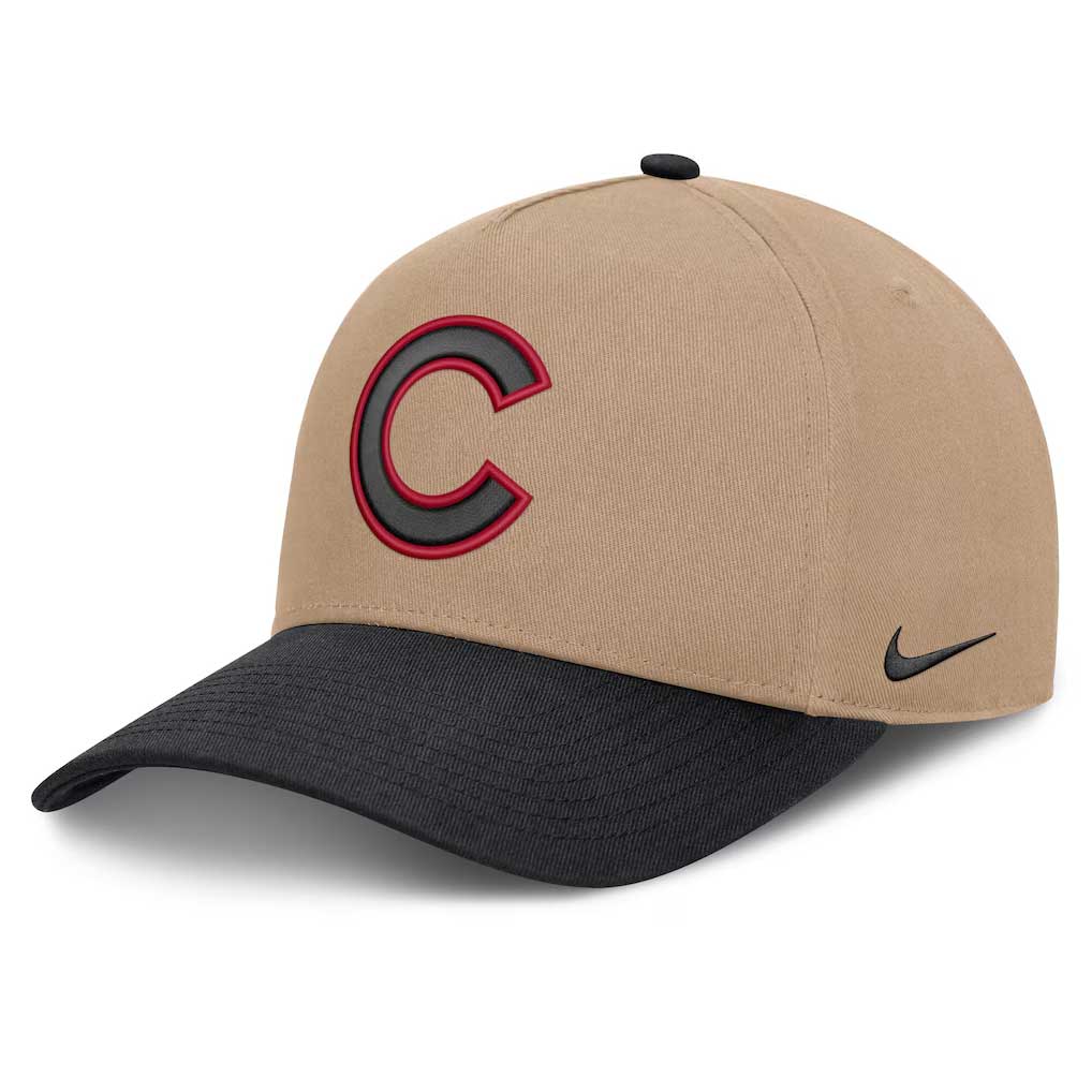 Chicago Cubs Nike A-Frame Tan & Black Adjustable Cap