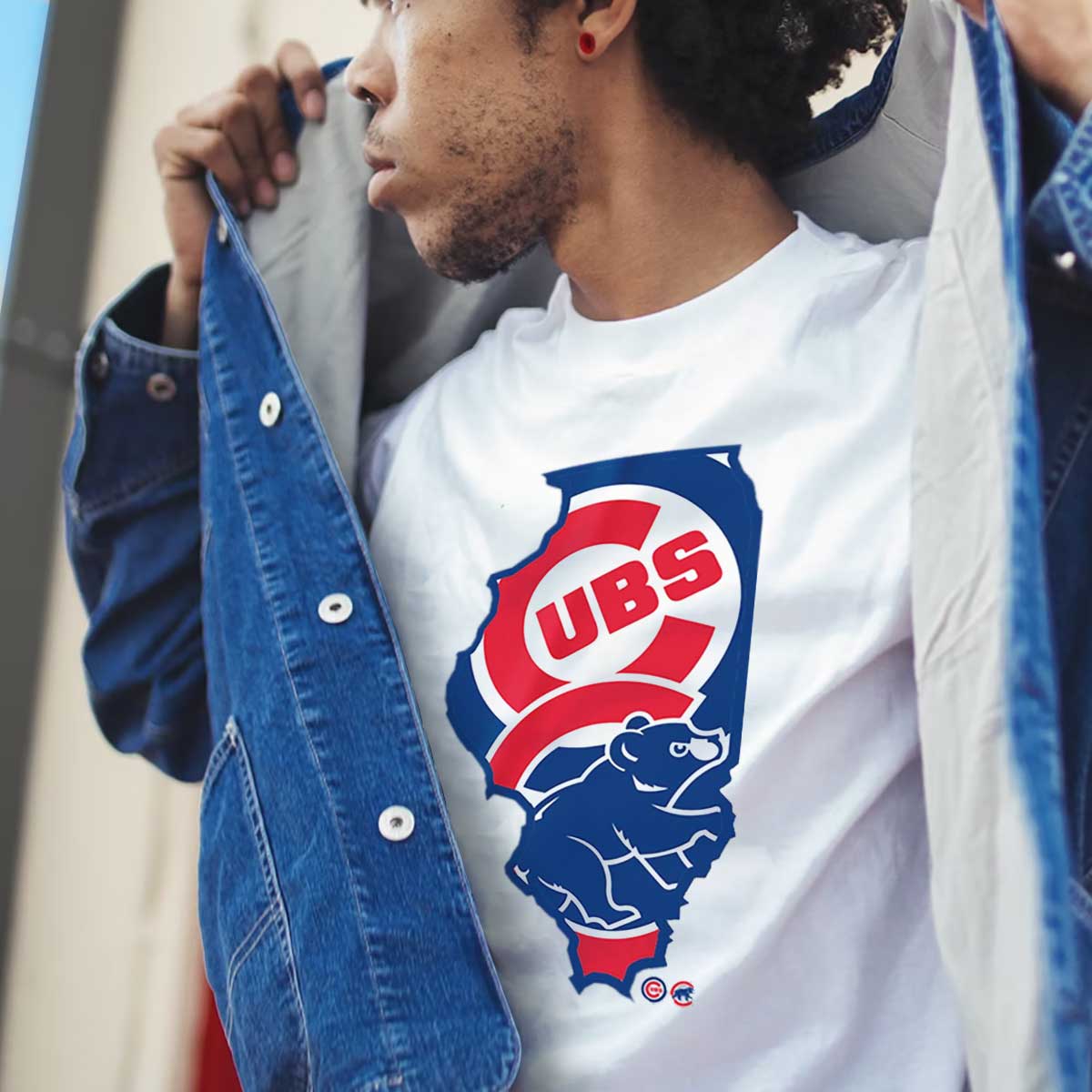 Chicago Cubs Illinois Dual Logo T-Shirt - Image 2