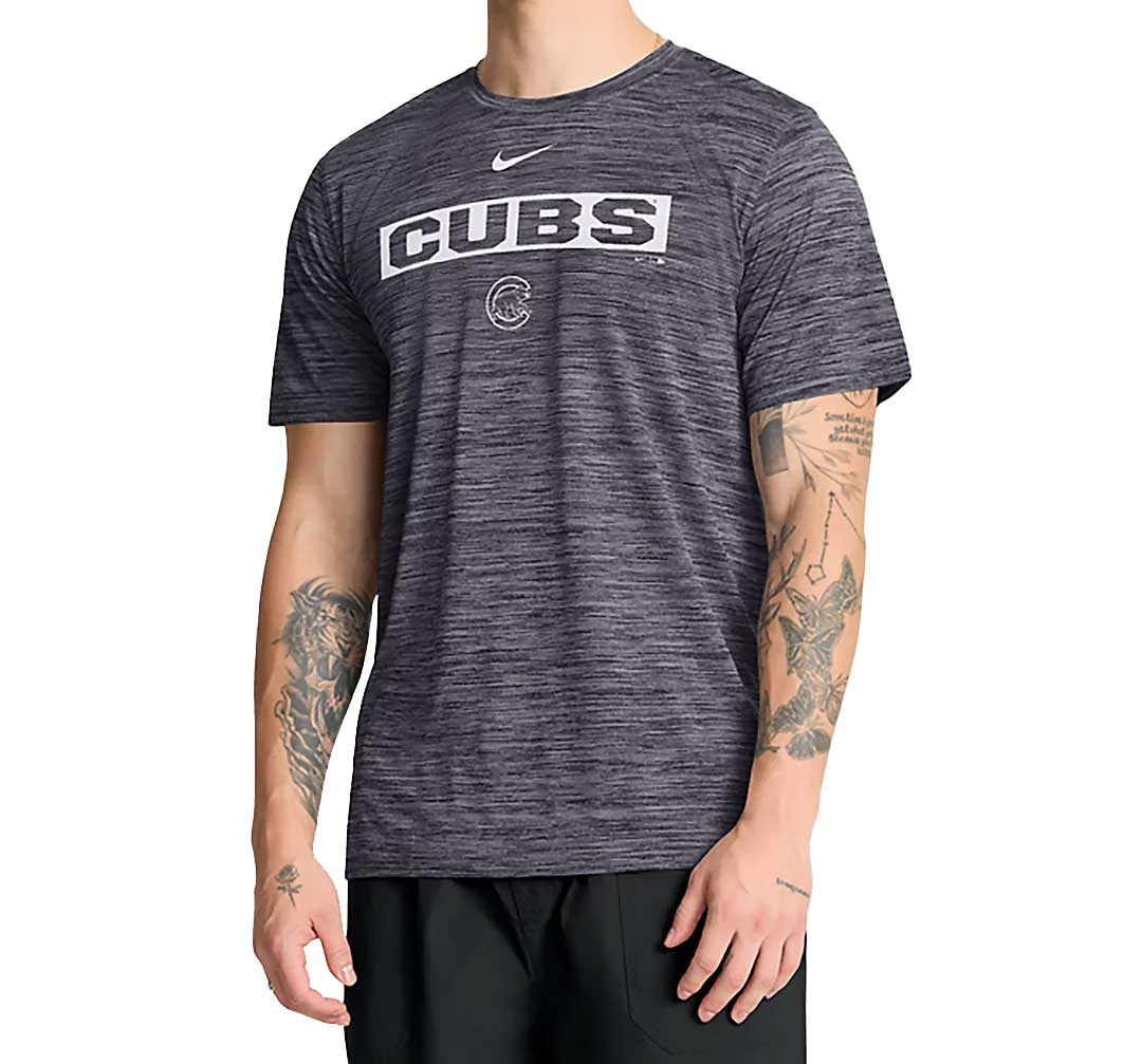 Chicago Cubs Nike Black Dri-Fit Velocity T Shirt - Image 2