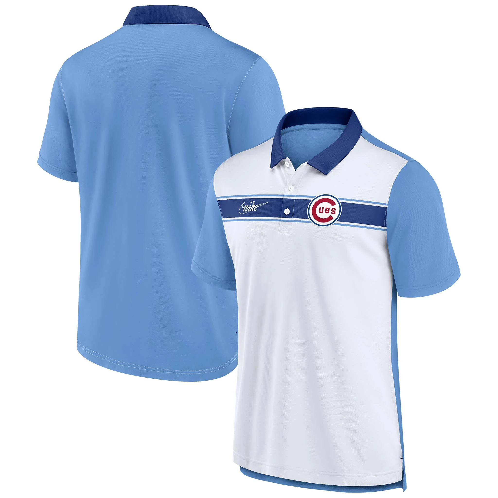 Chicago Cubs Nike Rewind Striped Polo - Image 3