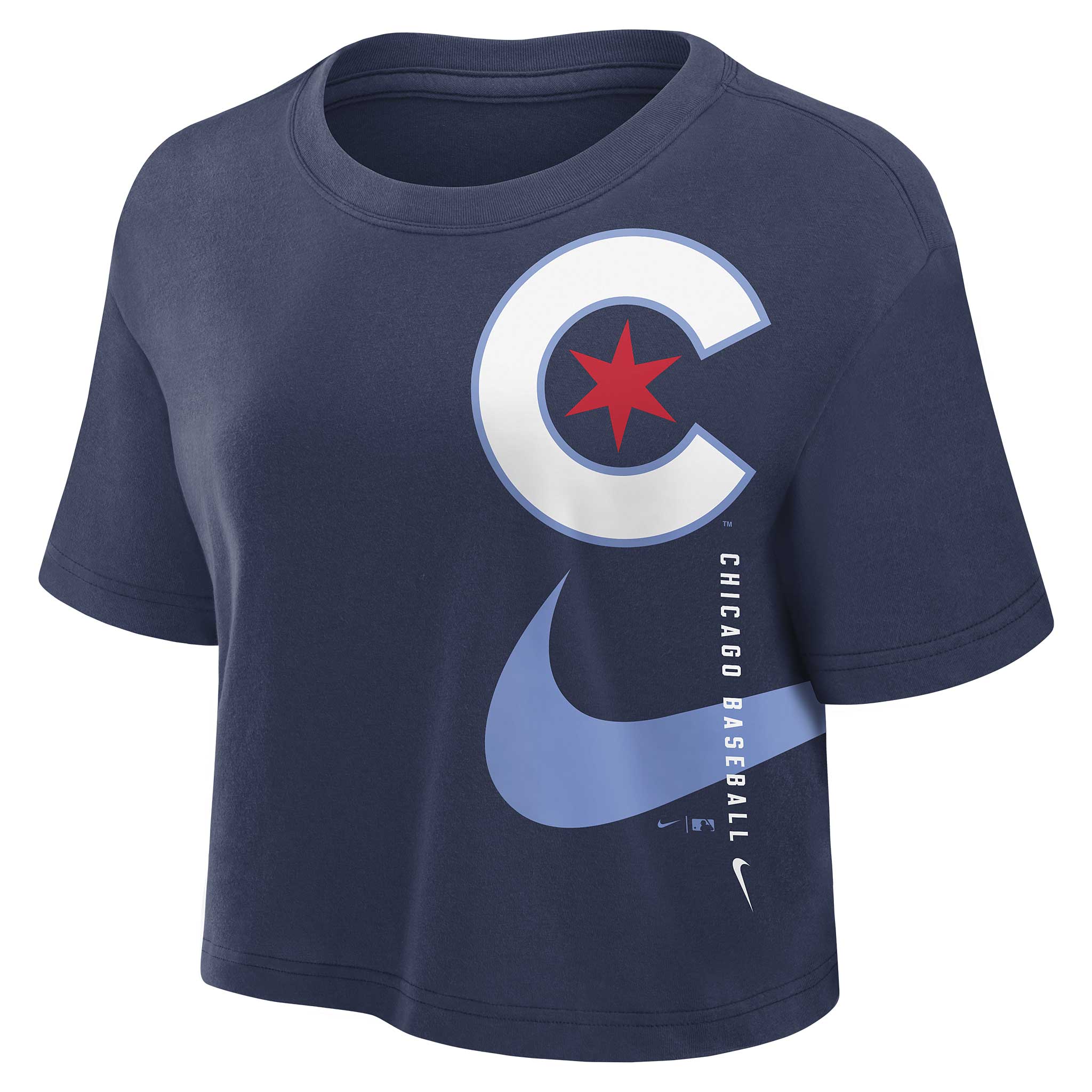 Chicago Cubs Nike Women's City Connect Crop Top T-Shirt