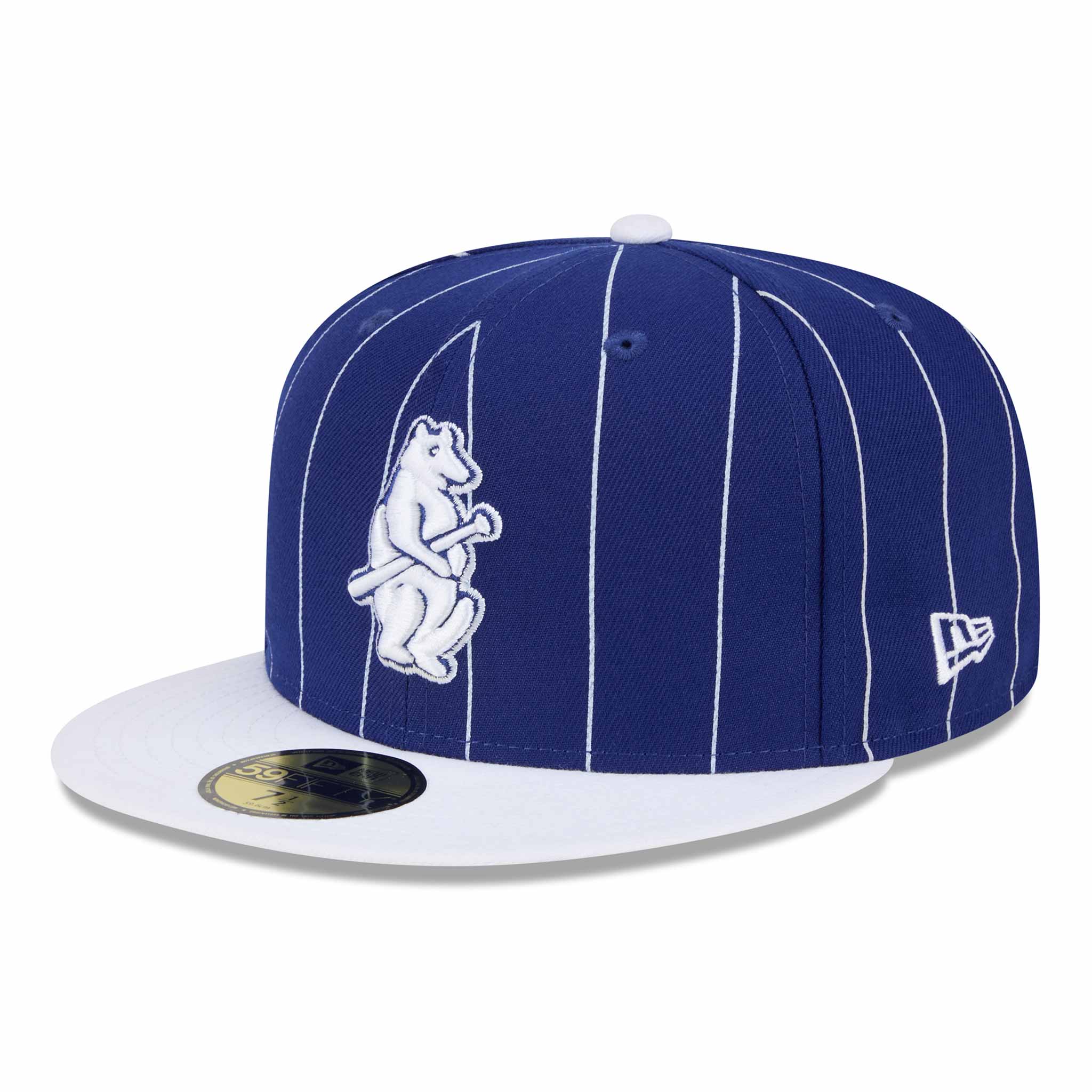 Chicago Cubs Pinstripe Navy 1914 Bear 1876 Patch 5950 Fitted Cap - Image 4
