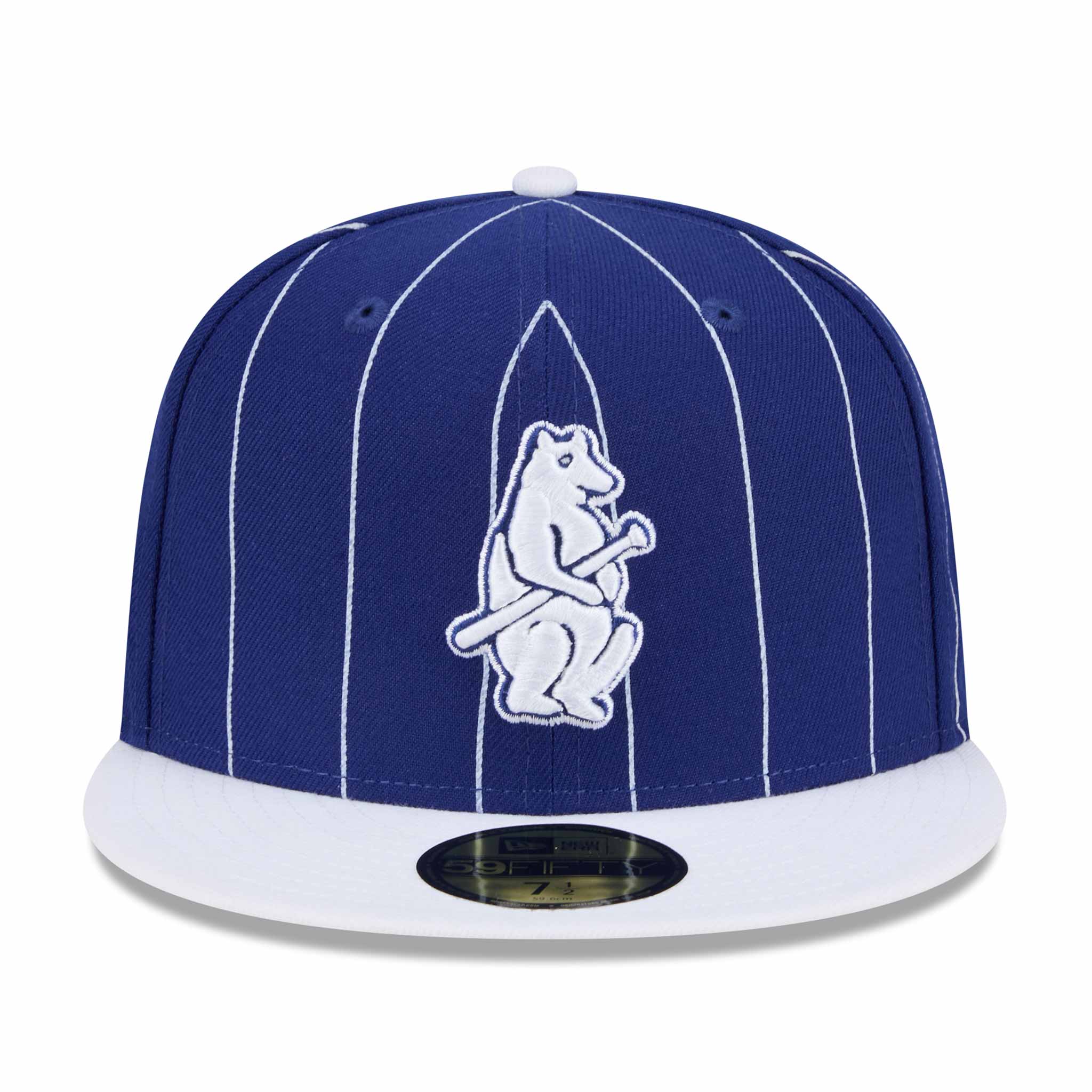 Chicago Cubs Pinstripe Navy 1914 Bear 1876 Patch 5950 Fitted Cap - Image 5