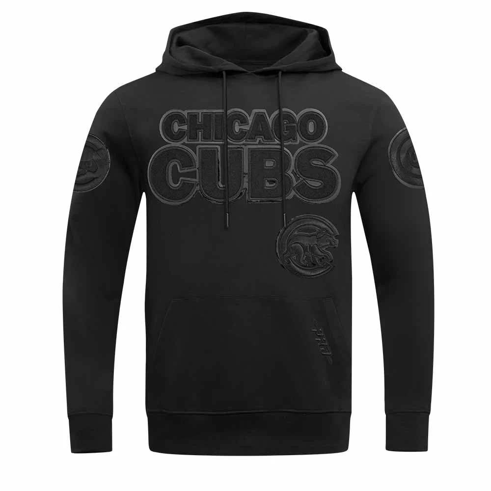 Chicago Cubs Pro Standard Triple Black Hooded Sweatshirt - Image 2
