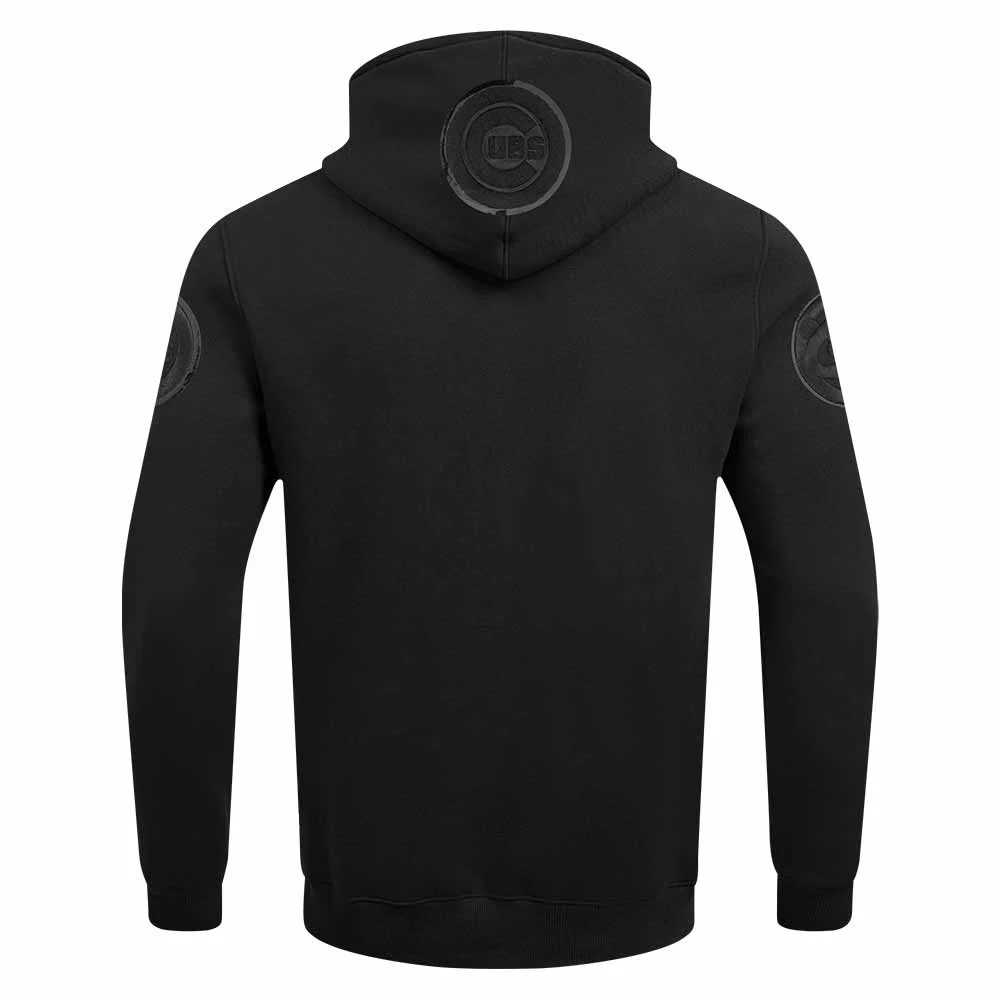 Chicago Cubs Pro Standard Triple Black Hooded Sweatshirt - Image 3