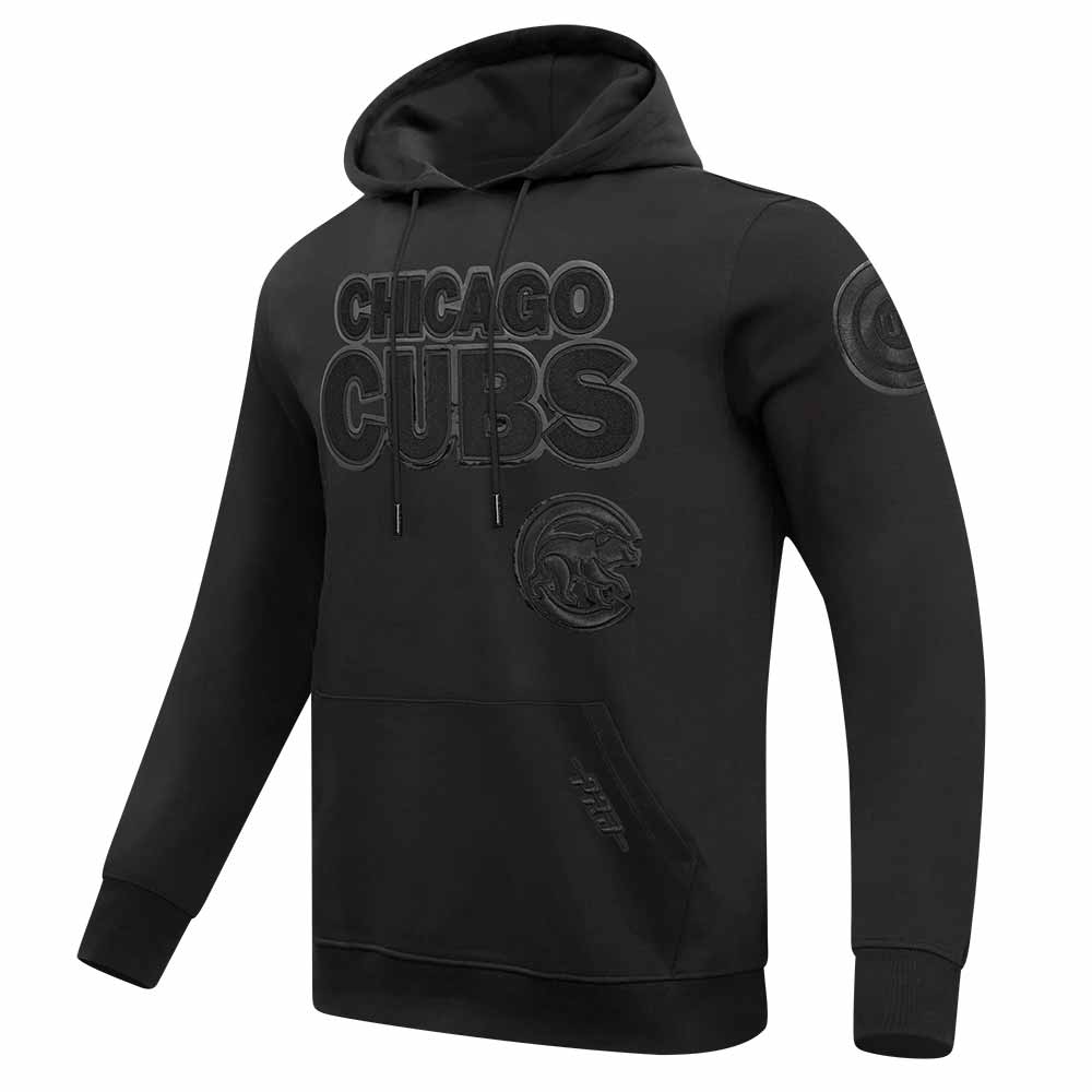 Chicago Cubs Pro Standard Triple Black Hooded Sweatshirt - Image 4